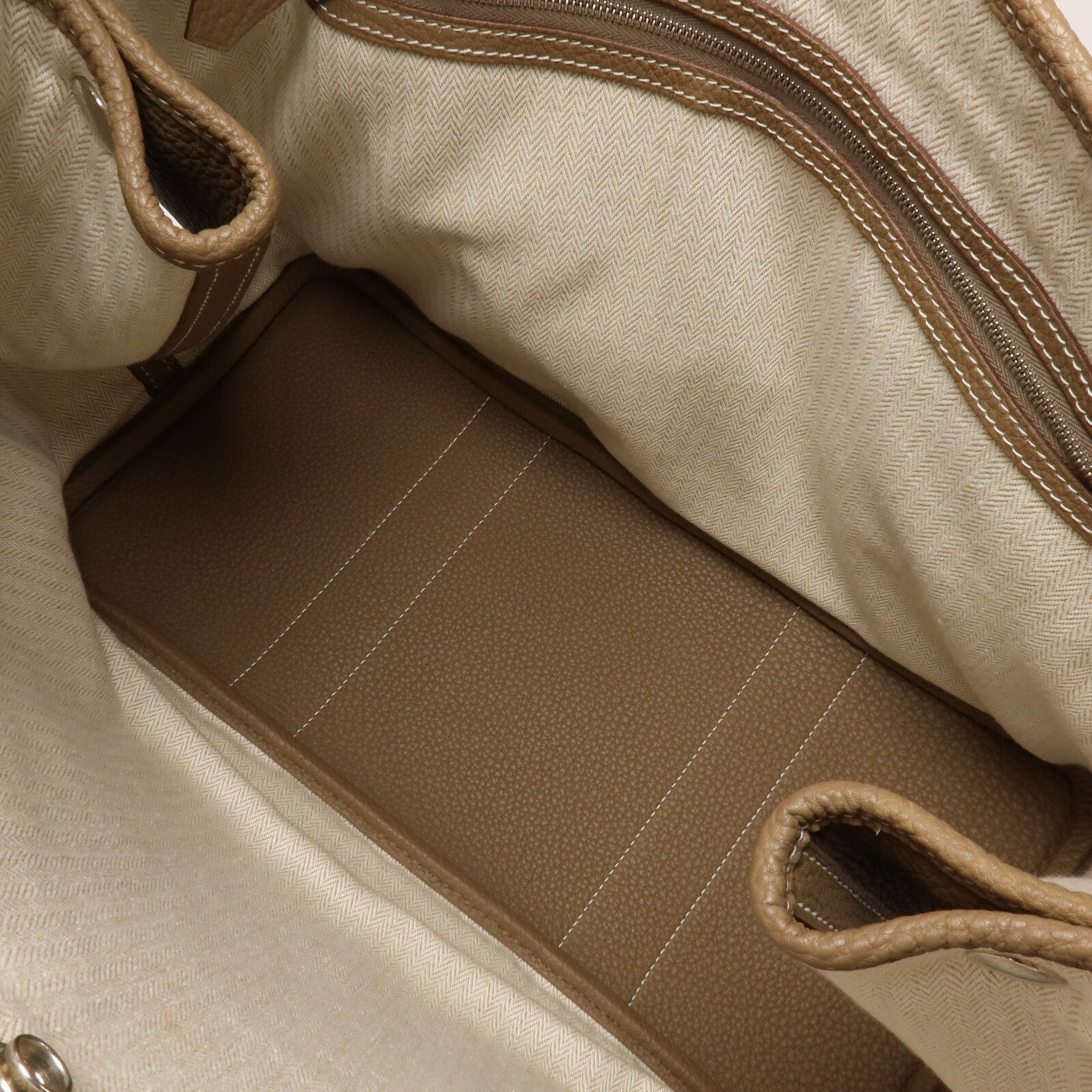 HERMES Negonda皮革Garden Party PM手挽袋Etoupe