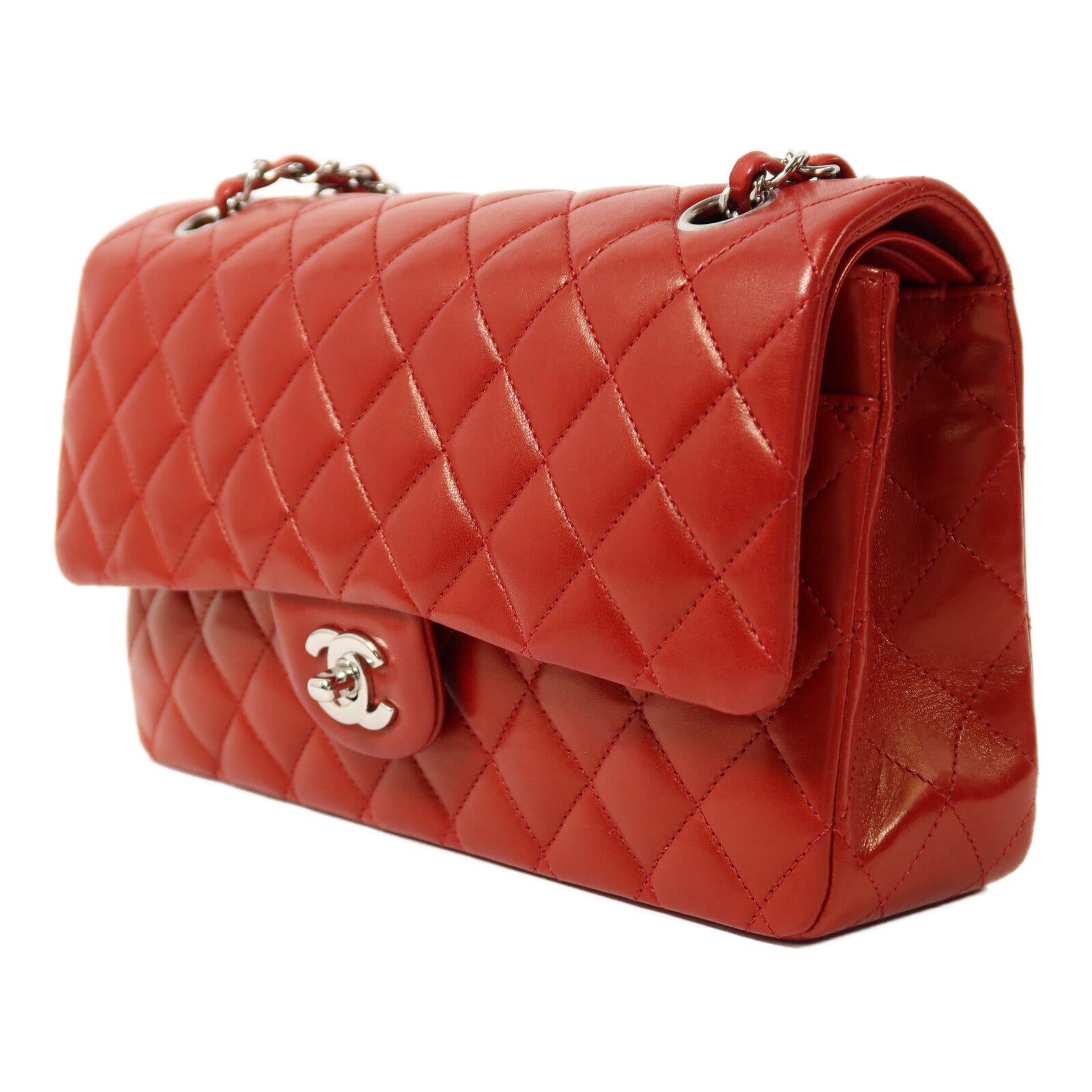 CHANEL 羊皮皮革Classic 25銀扣鏈帶肩背袋