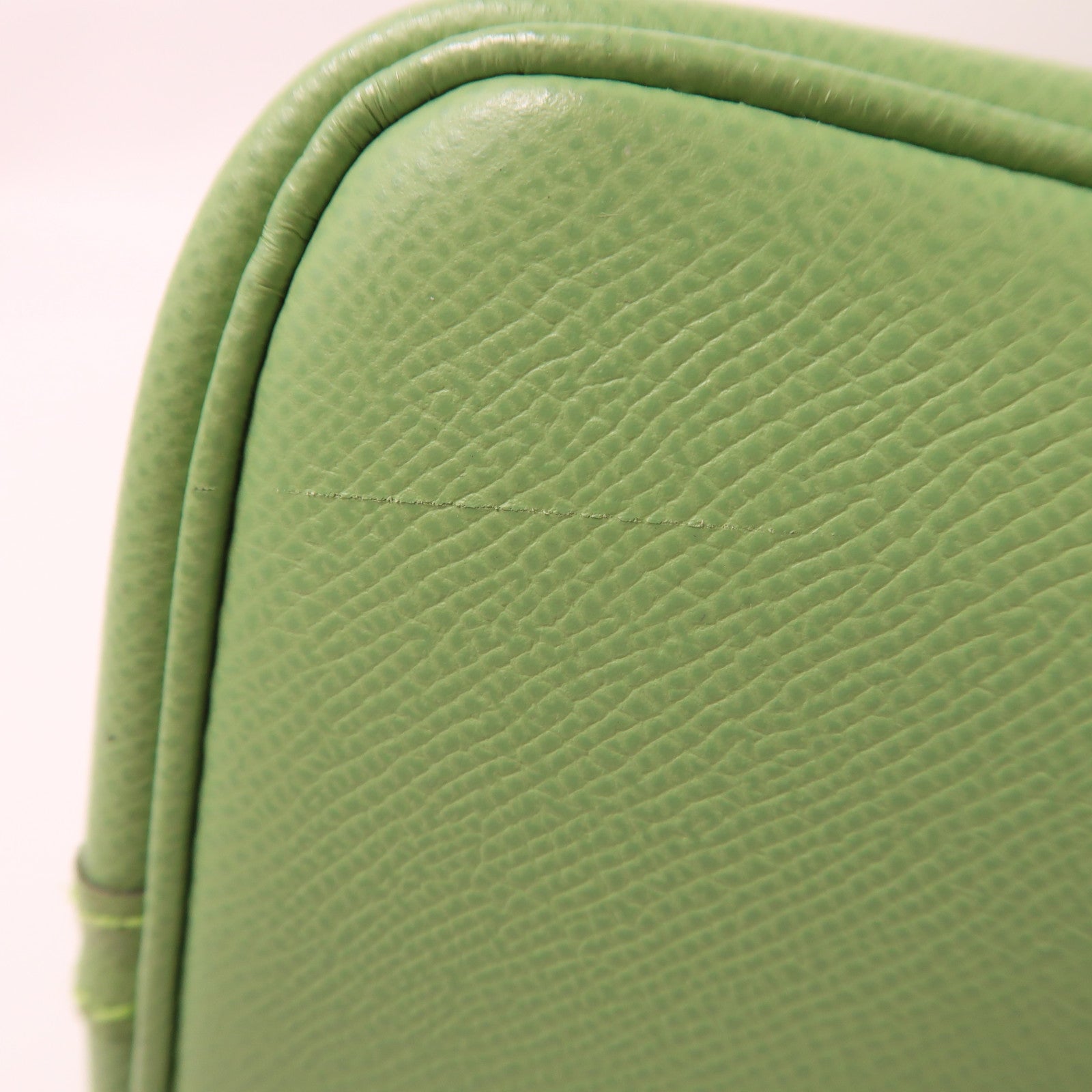 HERMES Epsom皮革Garden Party TPM銀扣手挽袋Vert Criquet