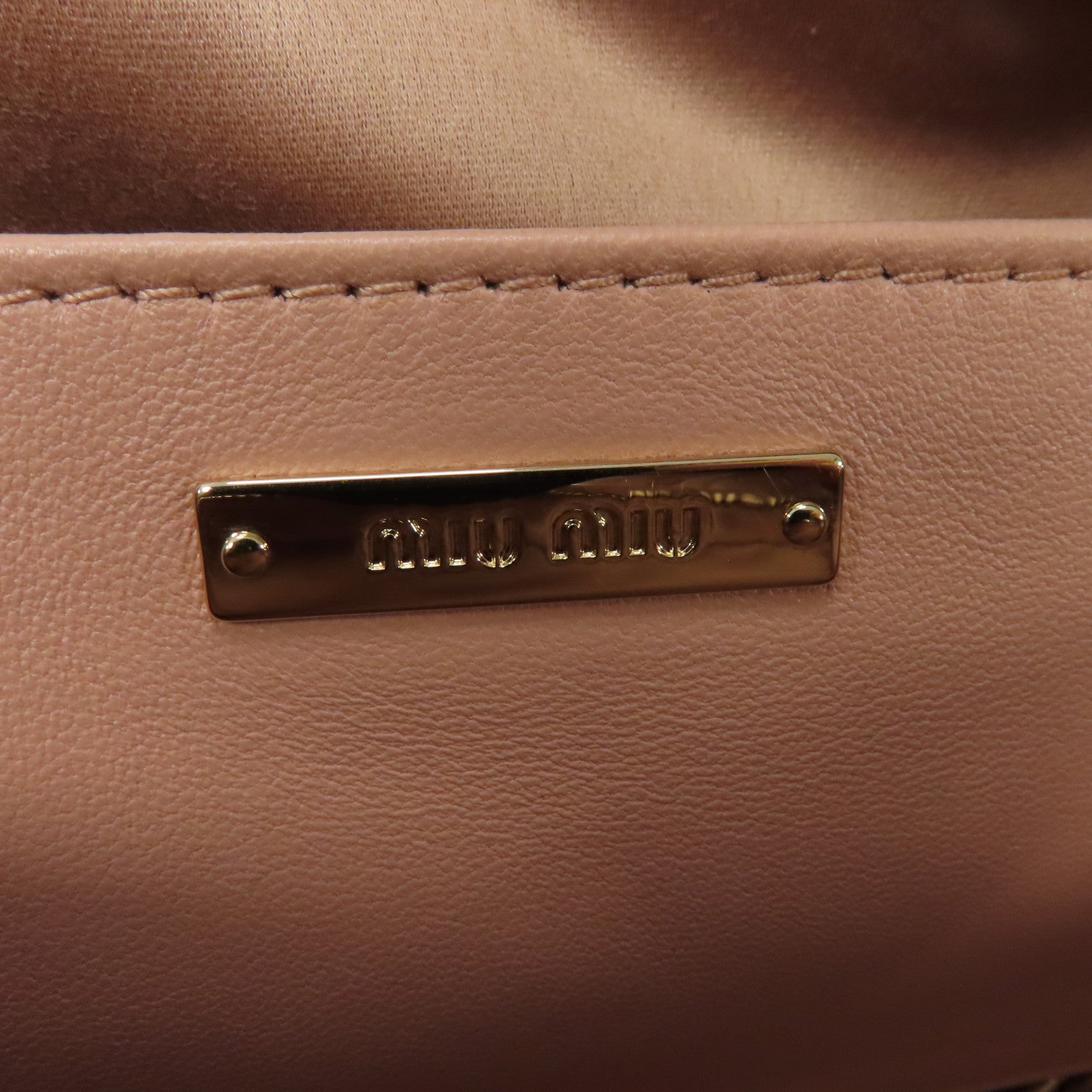 Miu Miu 羊皮皮革Chain Shoulder Bag金扣鏈帶肩背袋粉紅色
