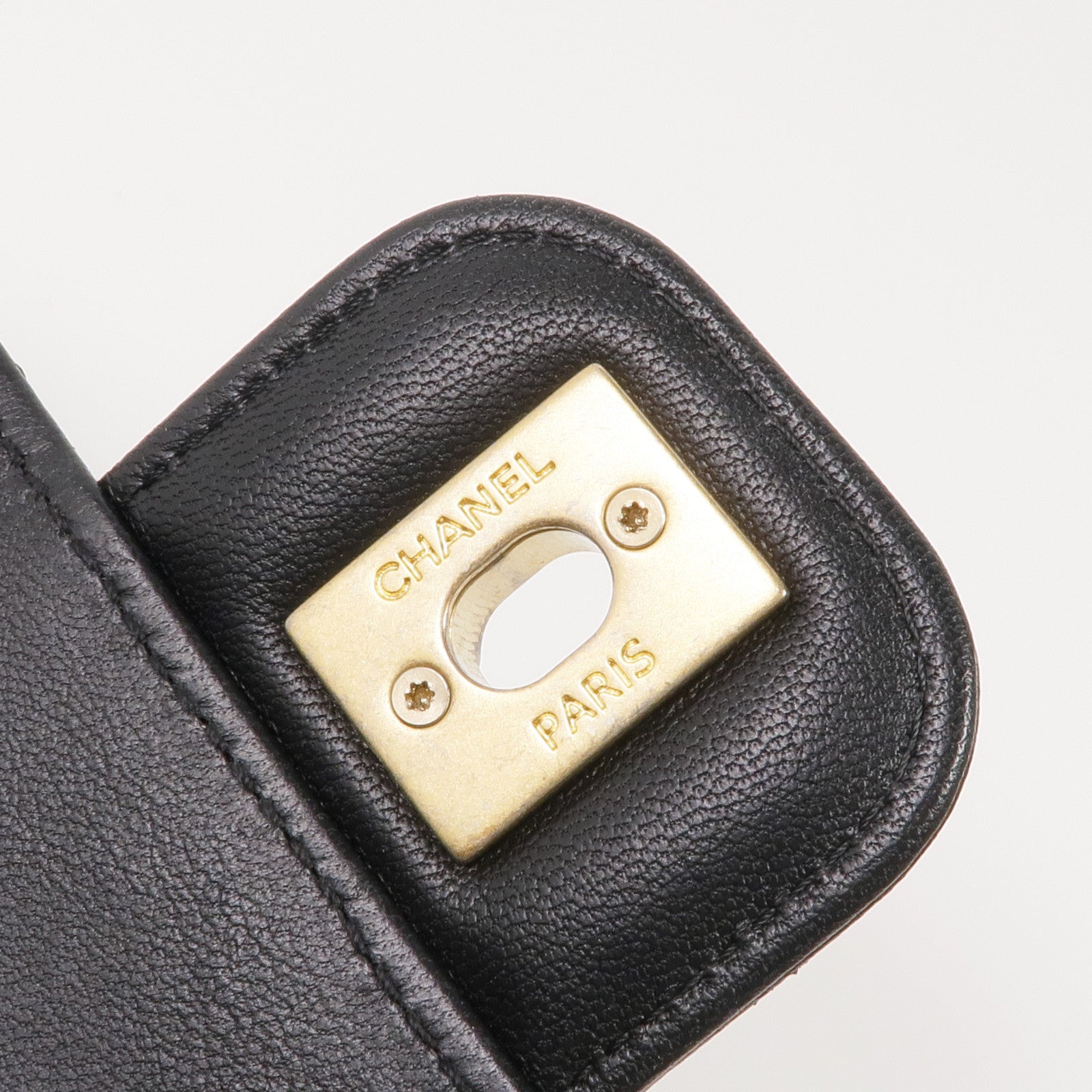 CHANEL 羊皮皮革Chain Shoulder Bag金扣鏈帶肩背袋