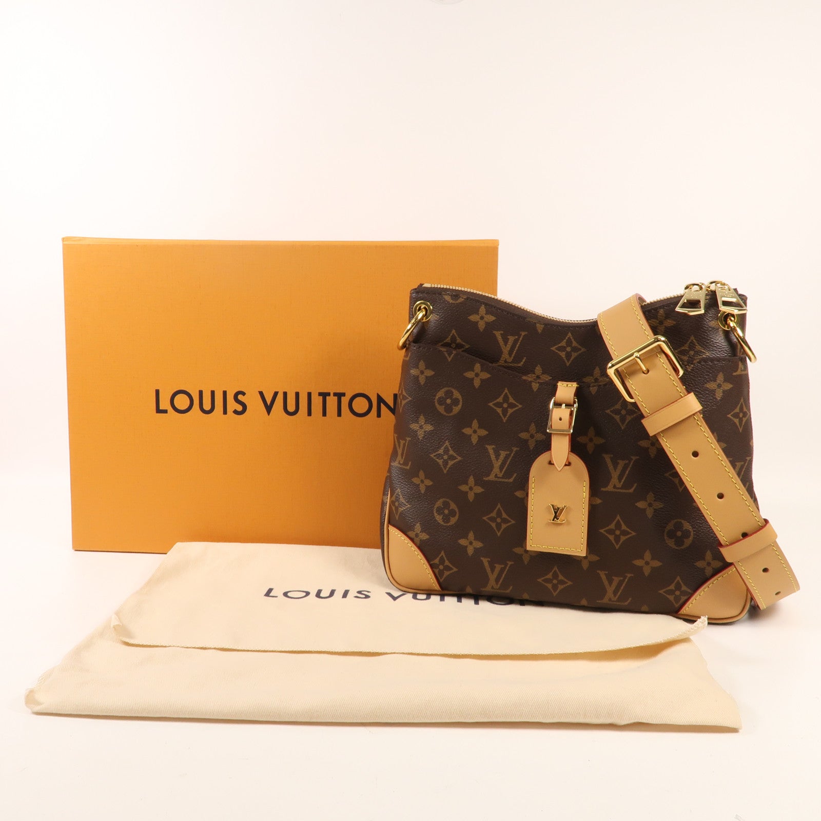 LOUIS VUITTON Monogram Odeon PM金扣肩挽袋