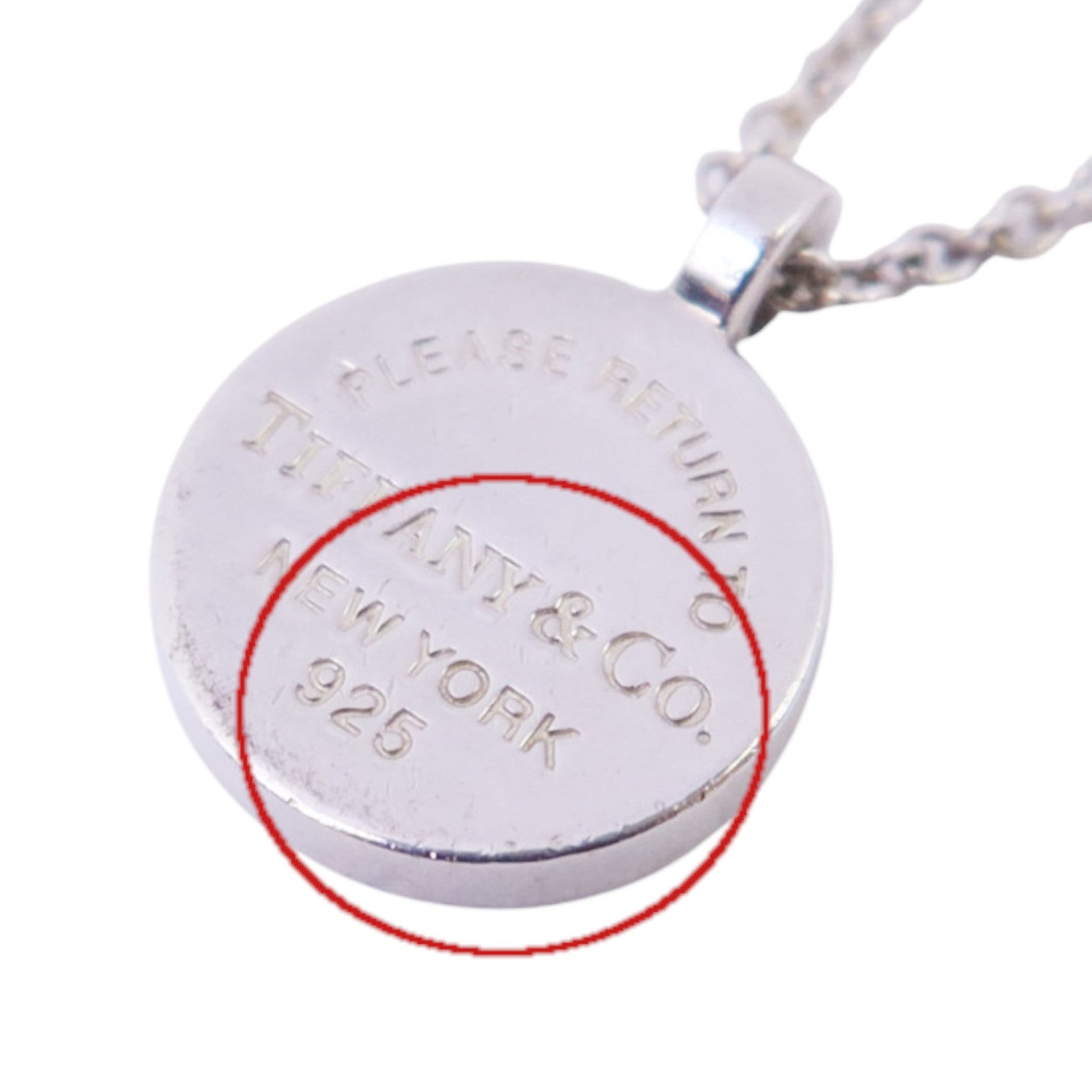 TIFFANY＆CO 925純銀Return To Tiffany Double Round Tag Necklace銀扣項鏈