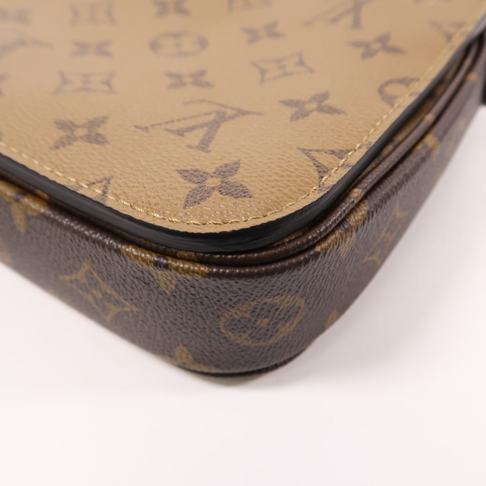 LOUIS VUITTON Monogram Reverse Pochette Metis金扣手挽肩背兩用袋棕色
