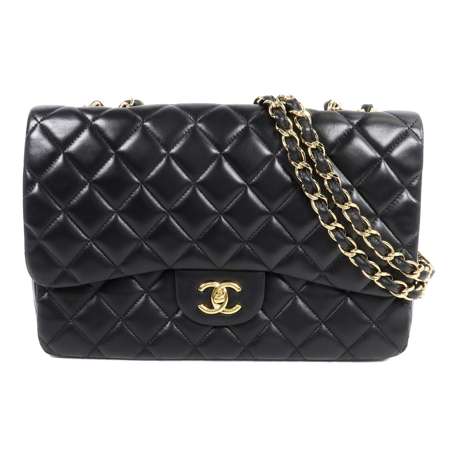CHANEL 羊皮皮革Large Classic Single Flap Bag鏈帶肩背袋