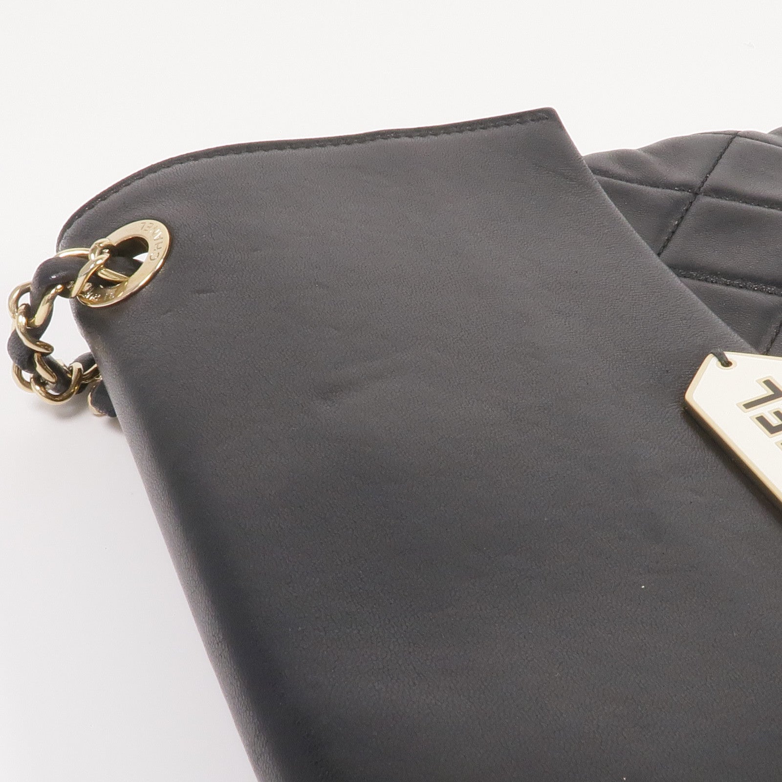 CHANEL 羊皮皮革Chain Shoulder金扣鏈帶肩背袋