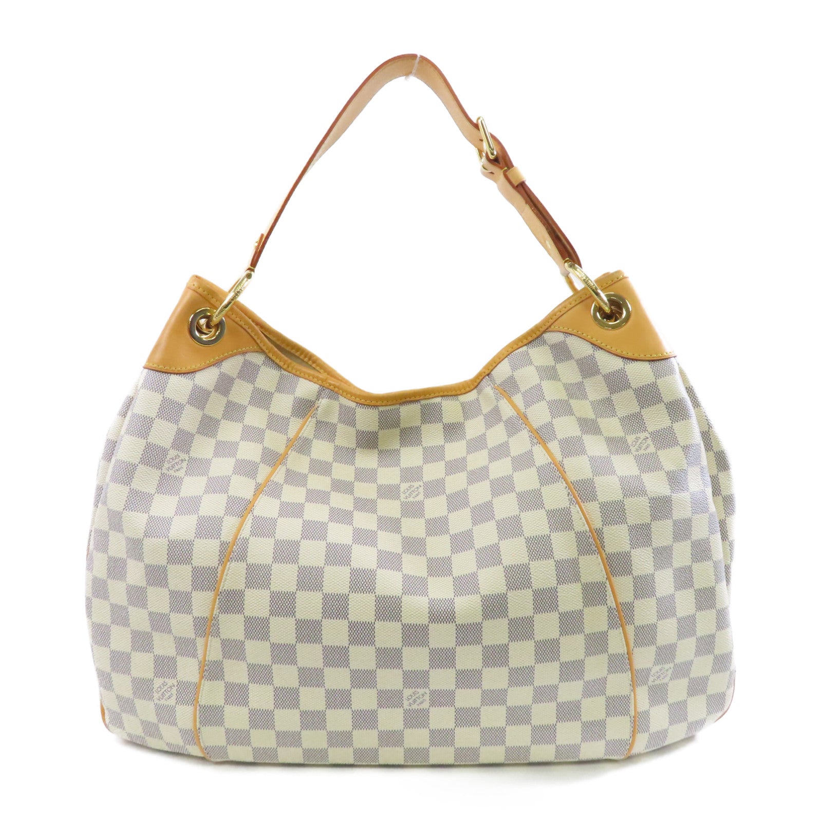 LOUIS VUITTON 【激減優惠】Damier Azur Galliera GM金扣肩背袋白色