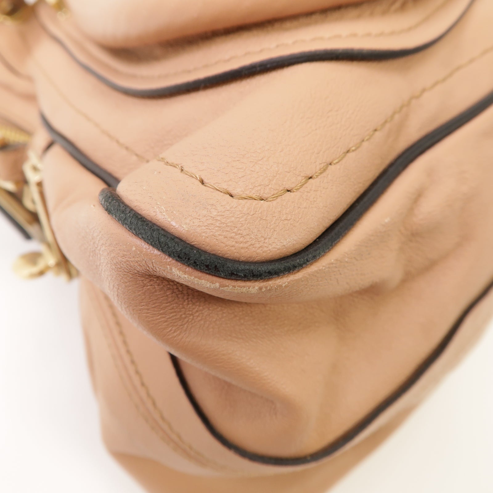Chloe 【激減優惠】牛皮皮革2 Way Shoulder Bag金扣手挽肩背兩用袋裸色