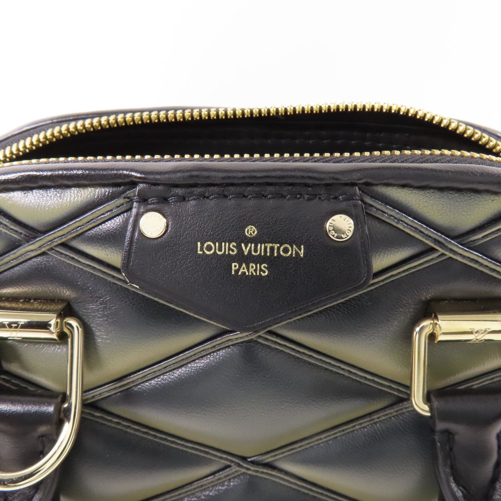 LOUIS VUITTON LV GHW Alma BB Handbag M23576 Calfskin Leather Gray Black