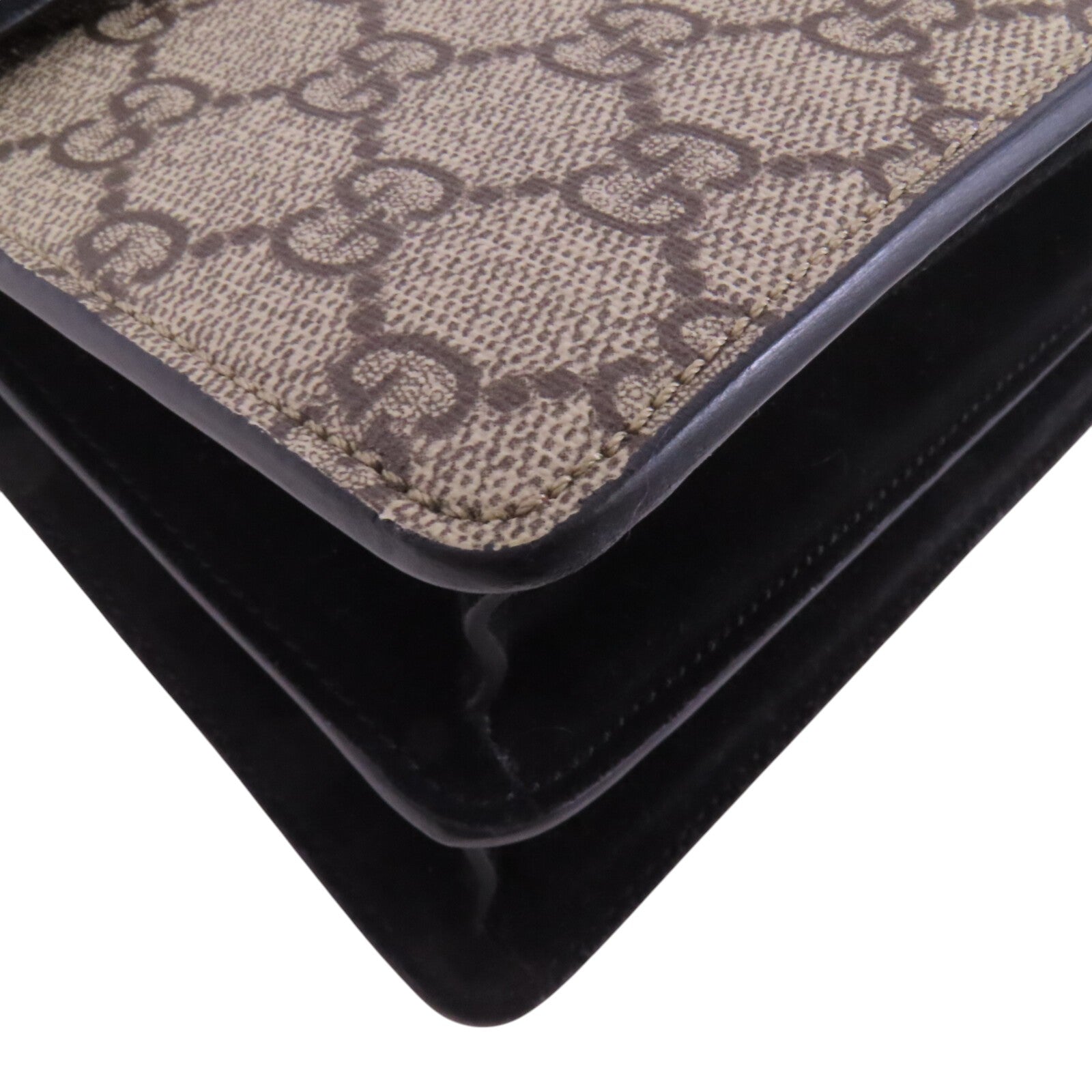 GUCCI 塗層帆布Dionysus銀扣鏈帶肩背袋