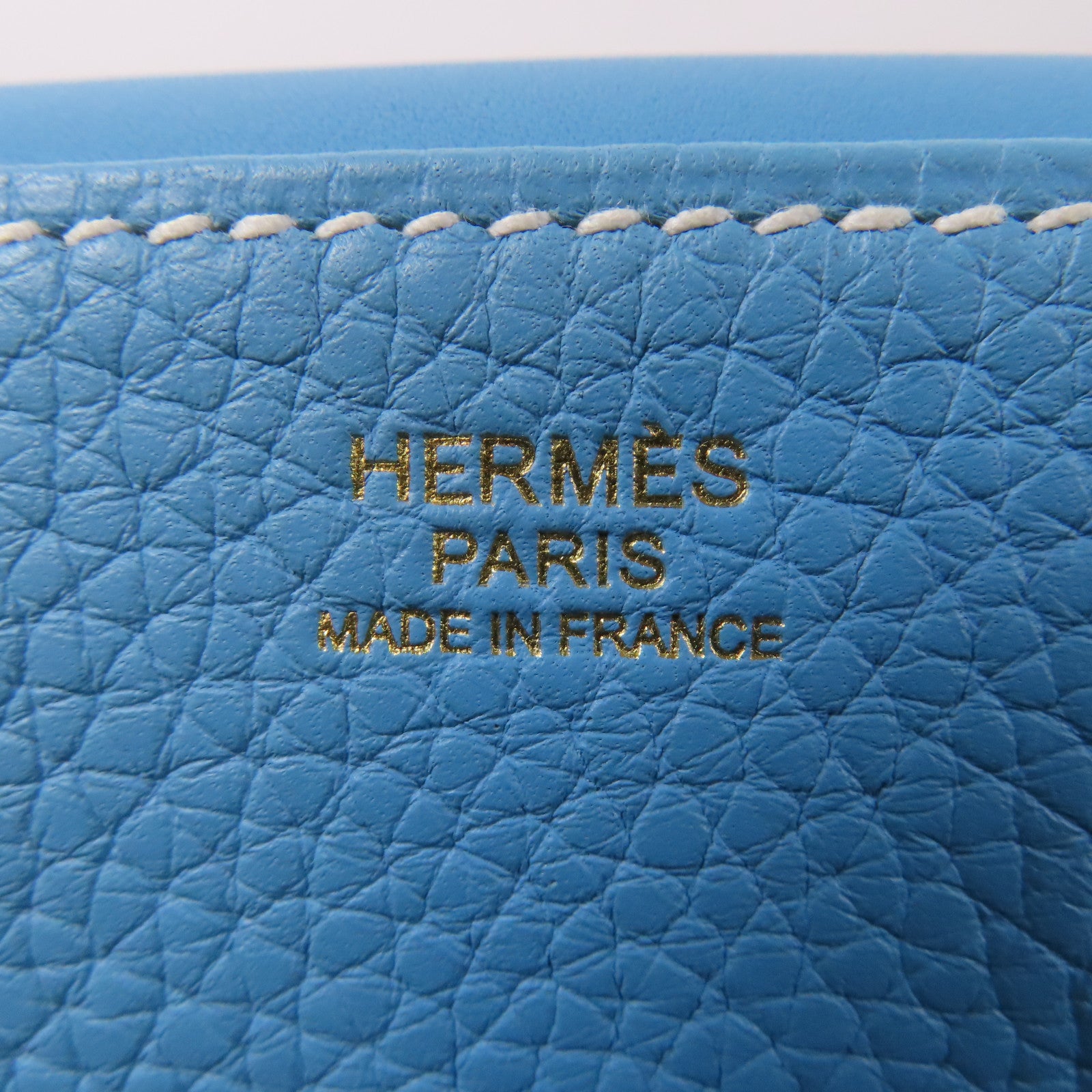 HERMES 牛皮皮革Halzan 31 2 Way Shoulder金扣手挽肩背兩用袋藍色