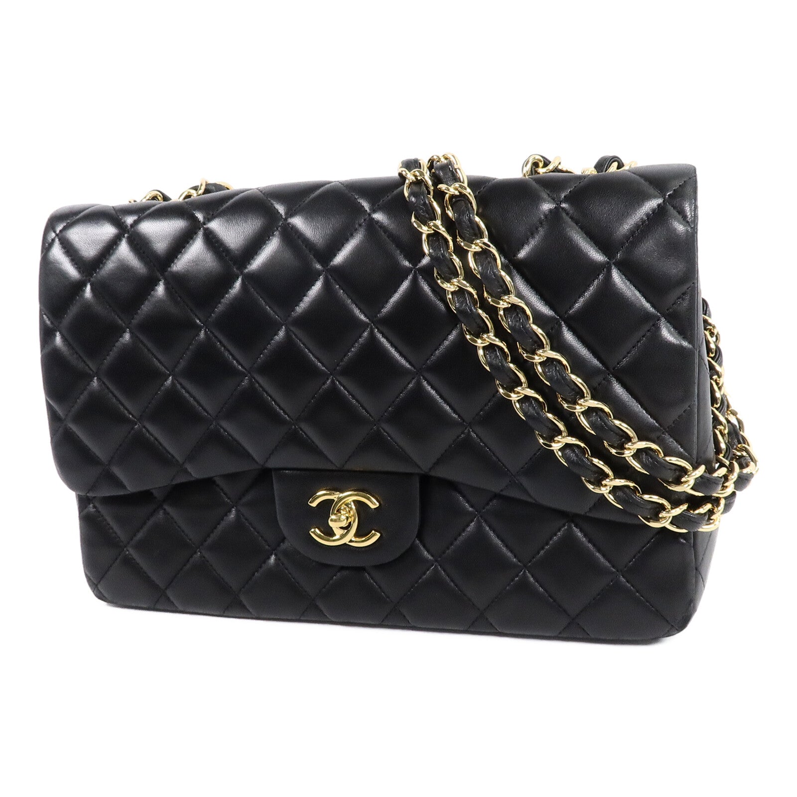 CHANEL 羊皮皮革Large Classic Single Flap Bag鏈帶肩背袋