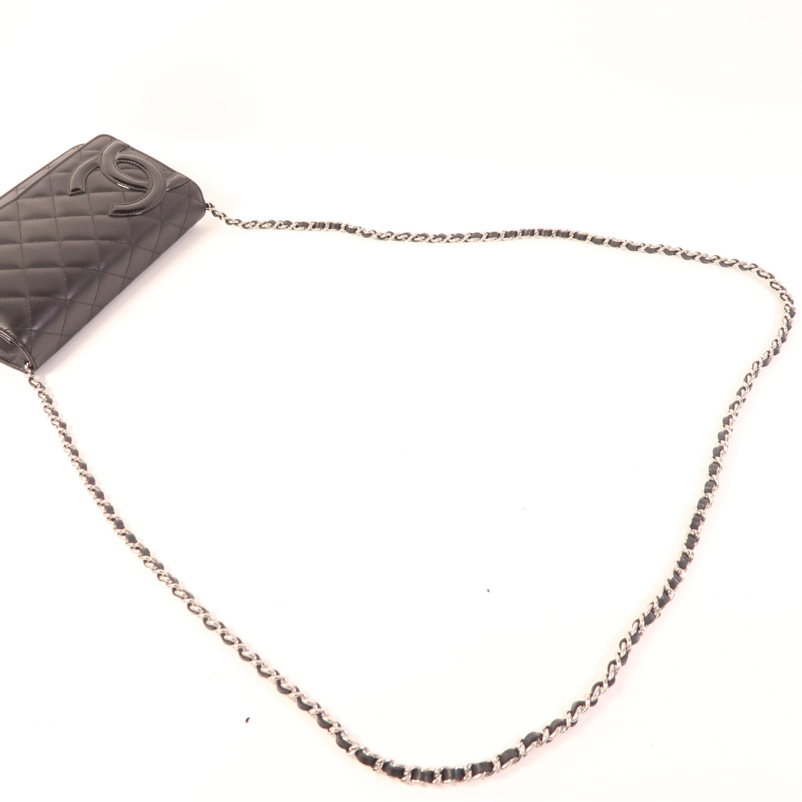 CHANEL 牛皮皮革WOC Wallet On Chain銀扣鏈帶肩背袋