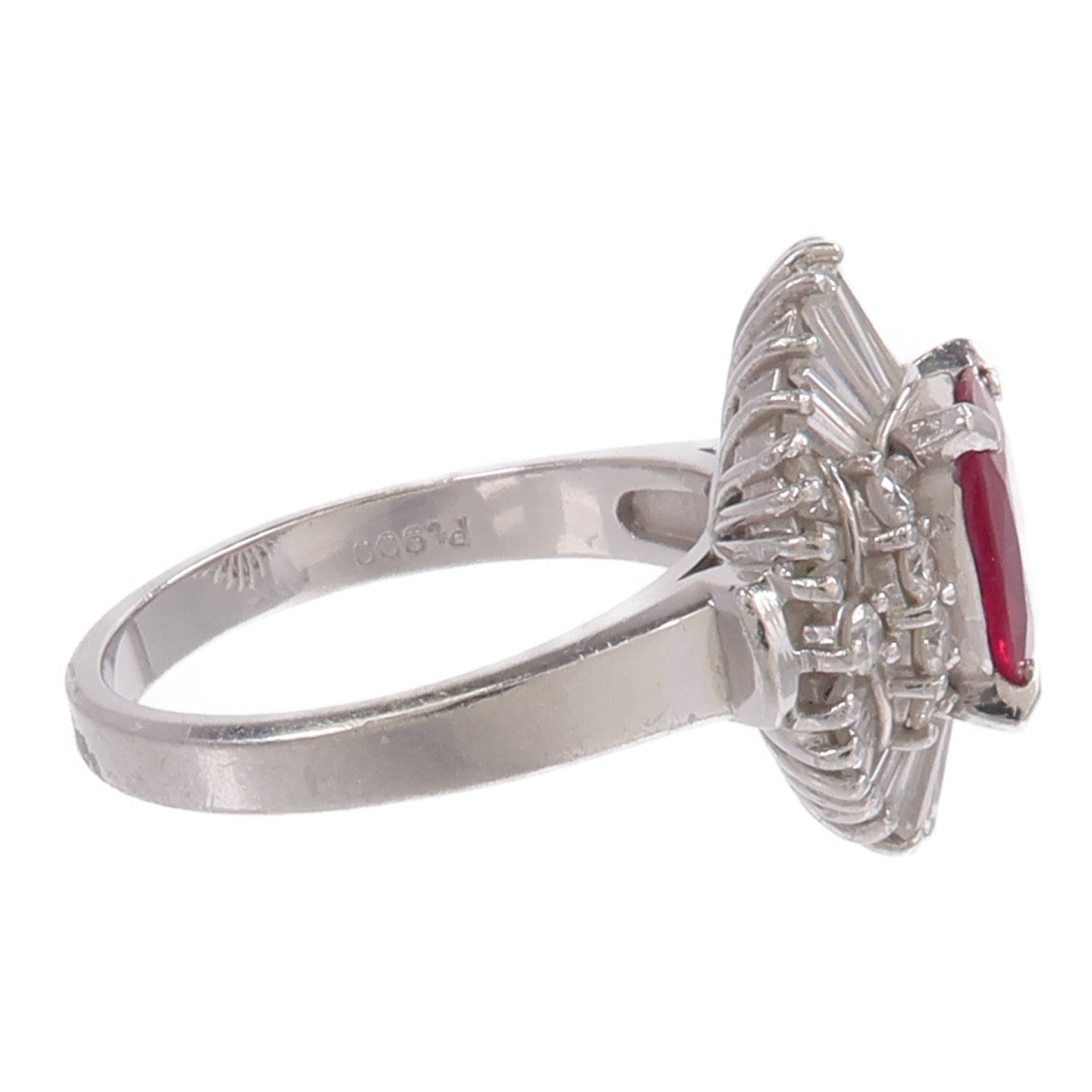 JEWELRY PT900鉑金Ruby Diamond Ring紅寶石/鑽石戒指
