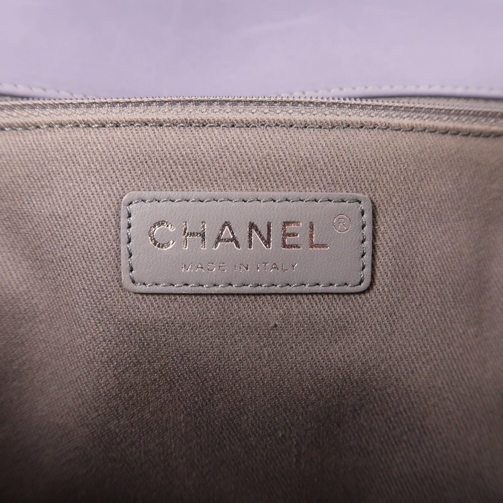 CHANEL CC Boy Accordion Flap Chain Shoulder Bag Lambskin Leather Purple