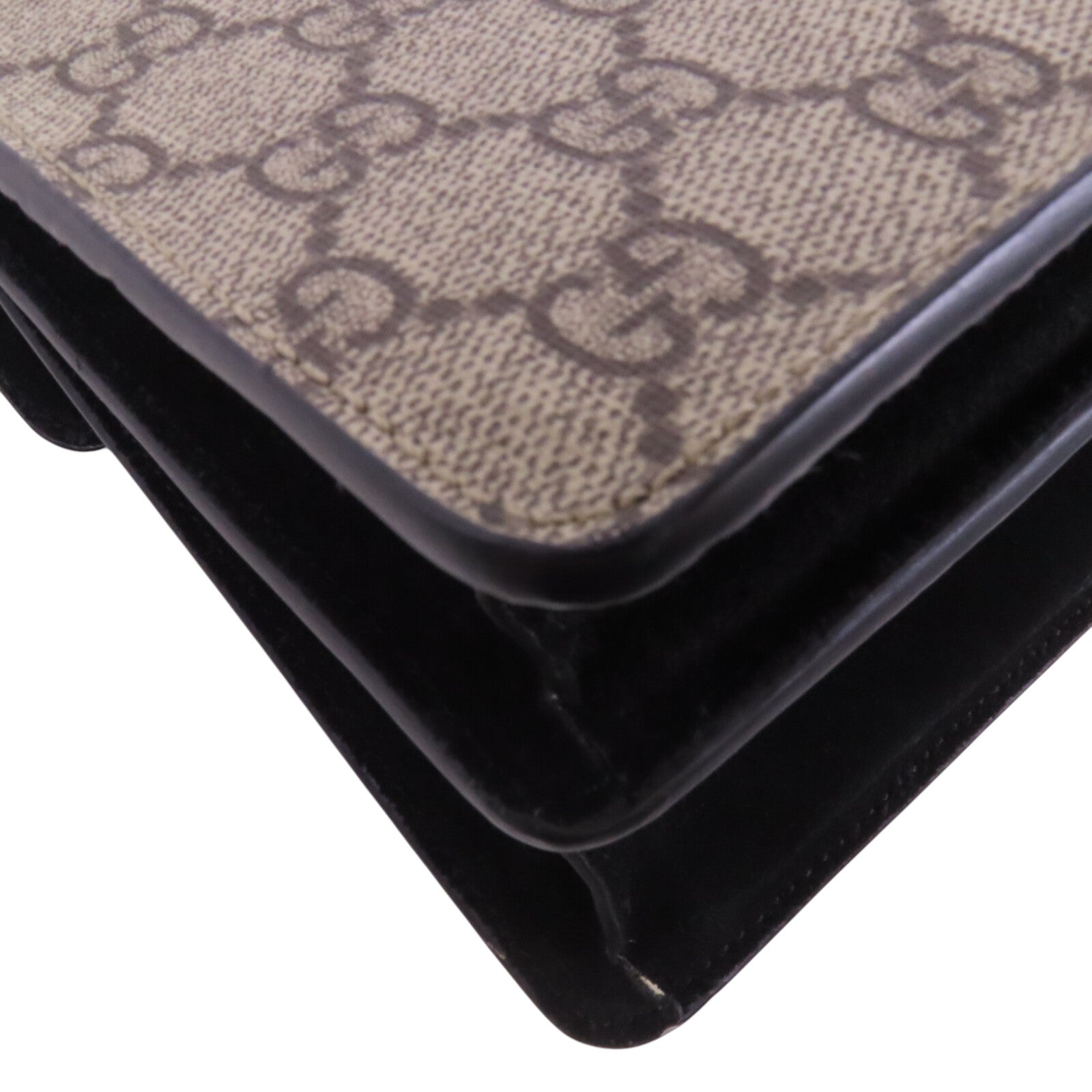 GUCCI 塗層帆布Dionysus銀扣鏈帶肩背袋