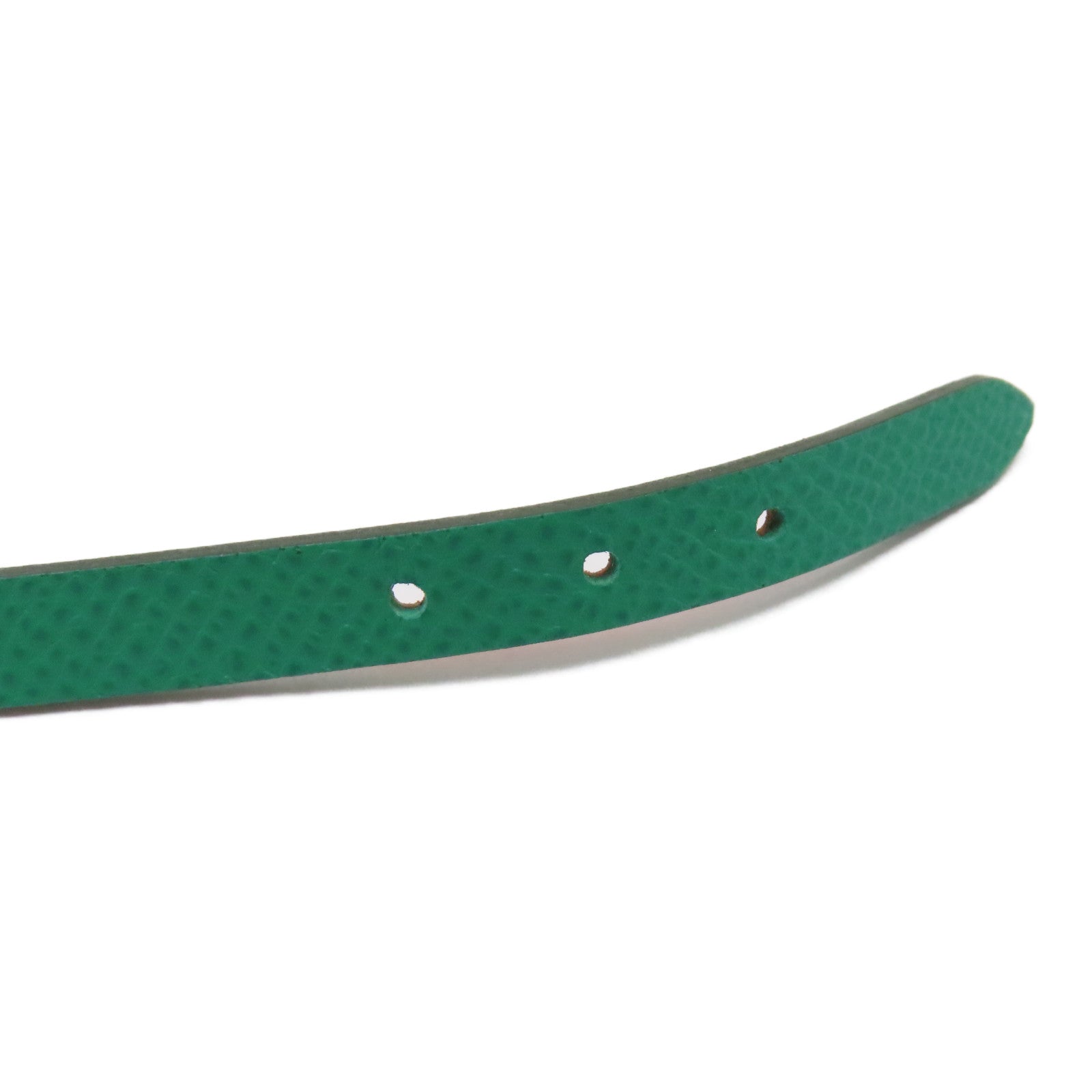 HERMES Epsom皮革Behapi Double Tour Bracelet金扣手帶綠色/紅色