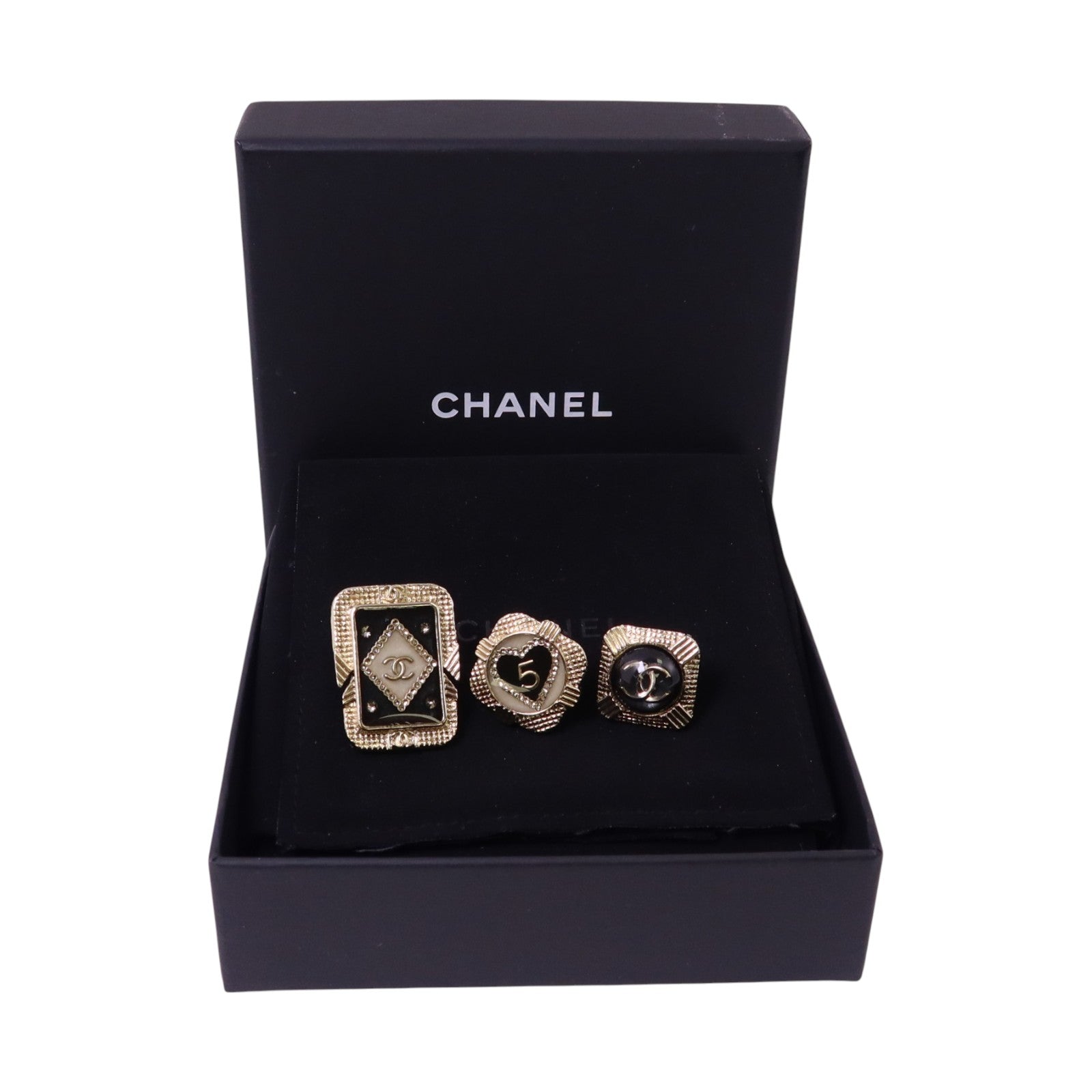 CHANEL 【激減優惠】金屬/水鑽/PVC Brooch金扣胸針