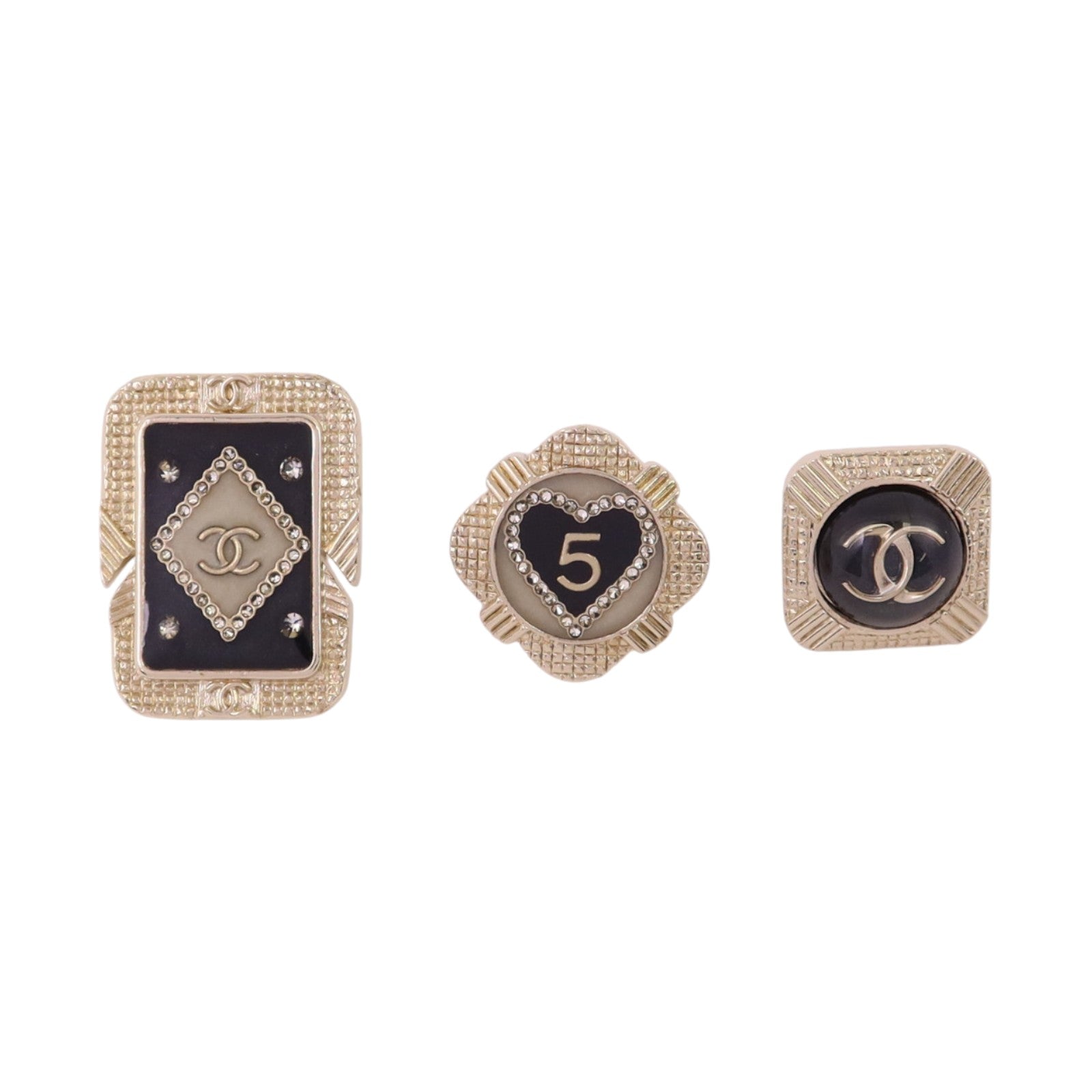 CHANEL 【激減優惠】金屬/水鑽/PVC Brooch金扣胸針