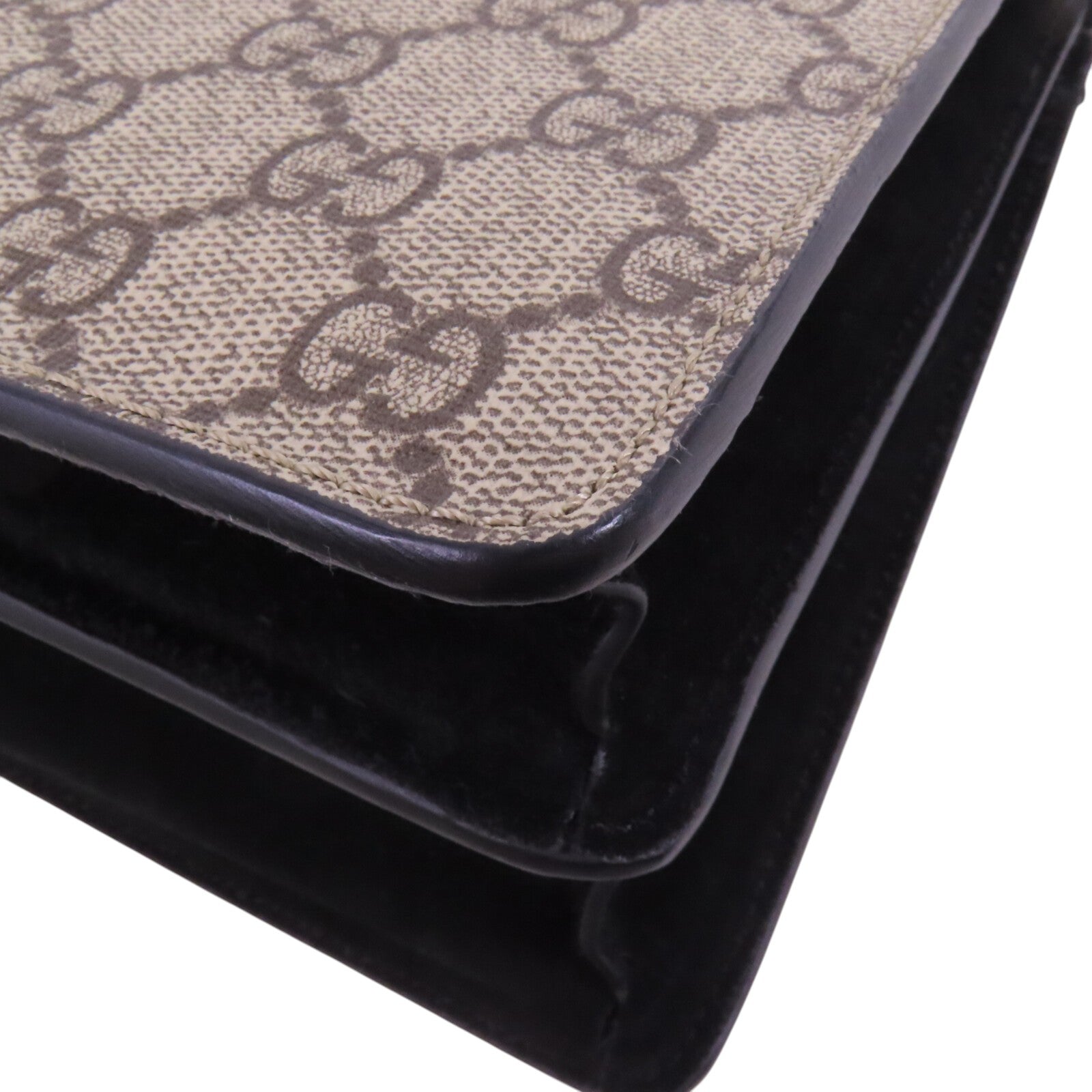 GUCCI 塗層帆布Dionysus銀扣鏈帶肩背袋