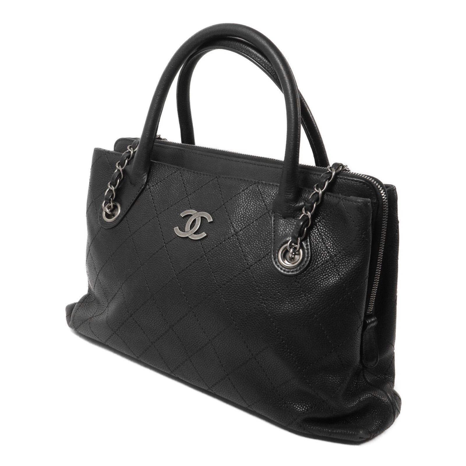 CHANEL 牛皮皮革2 Way Bag鏈帶手挽肩背兩用袋