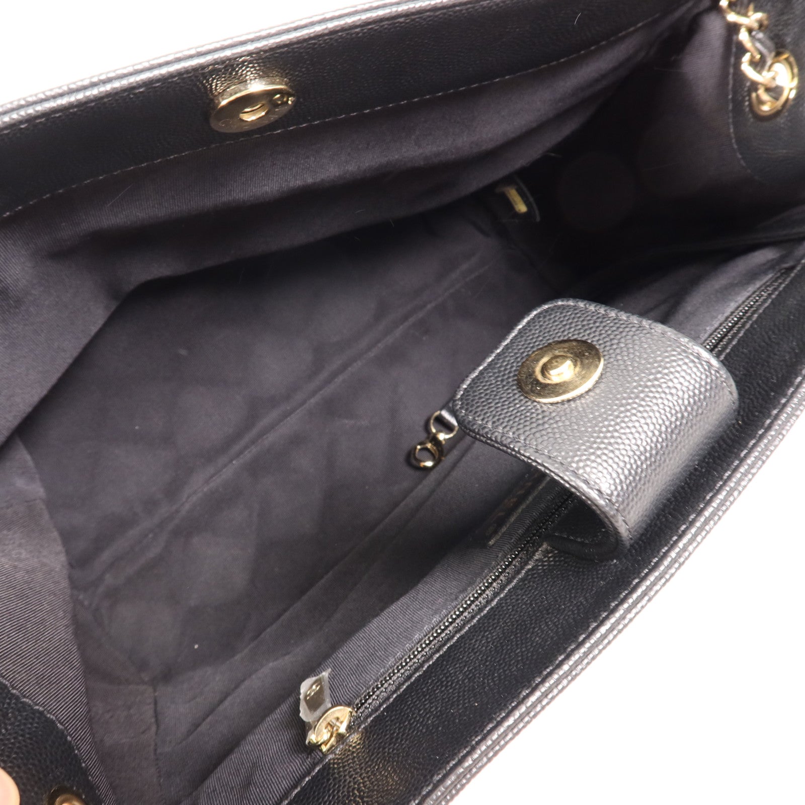 CHANEL 牛皮皮革Chain Tote金扣鏈帶肩背袋