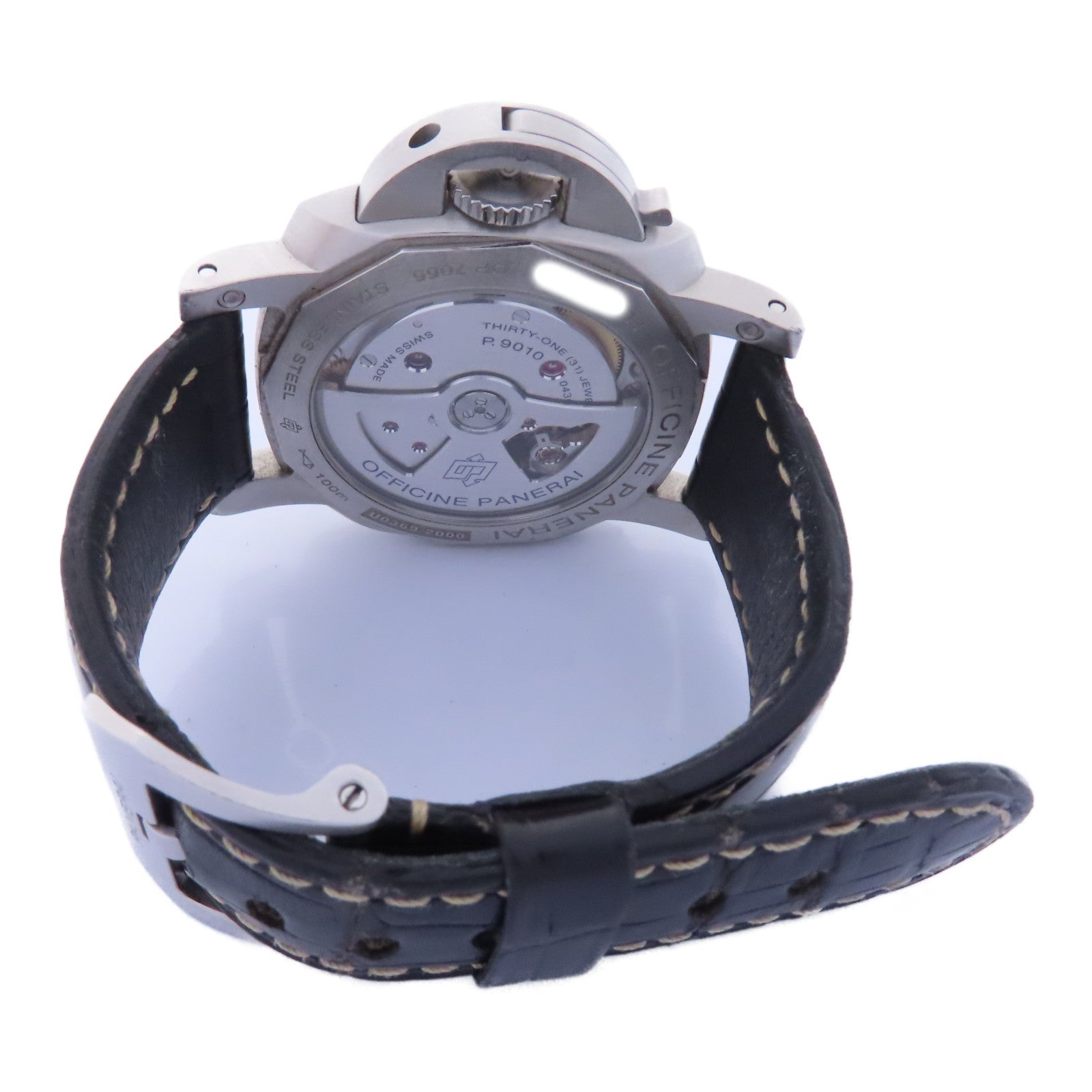 PANERAI Luminor Marina 1950不鏽鋼/皮革帶手錶自動機芯黑色