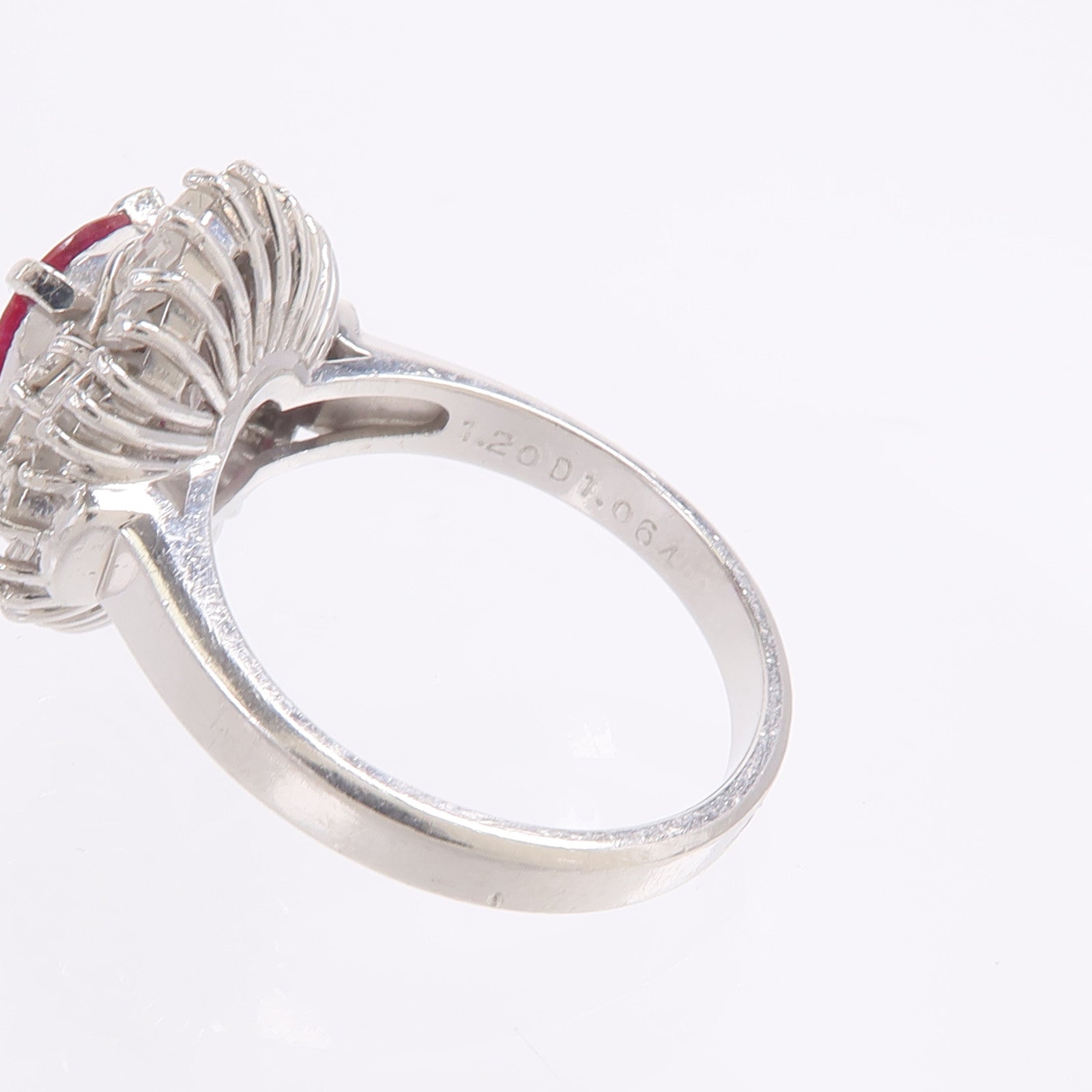 JEWELRY PT900鉑金Ruby Diamond Ring紅寶石/鑽石戒指