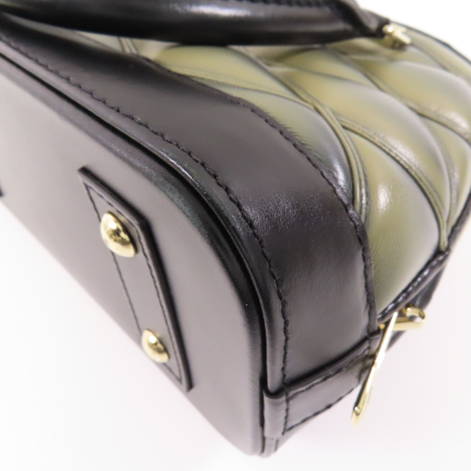 LOUIS VUITTON LV GHW Alma BB Handbag M23576 Calfskin Leather Gray Black