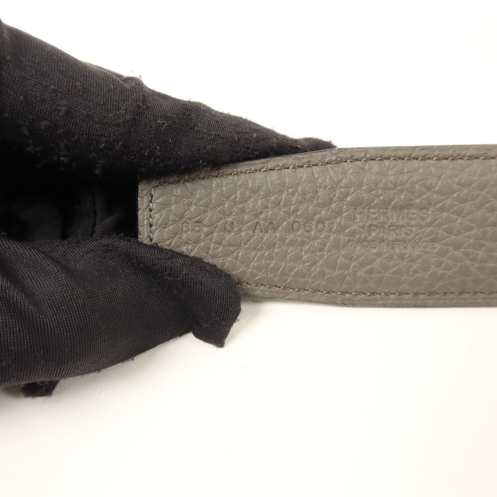 HERMES Box/Togo皮革Constance Reversible H腰帶Noir/Etain