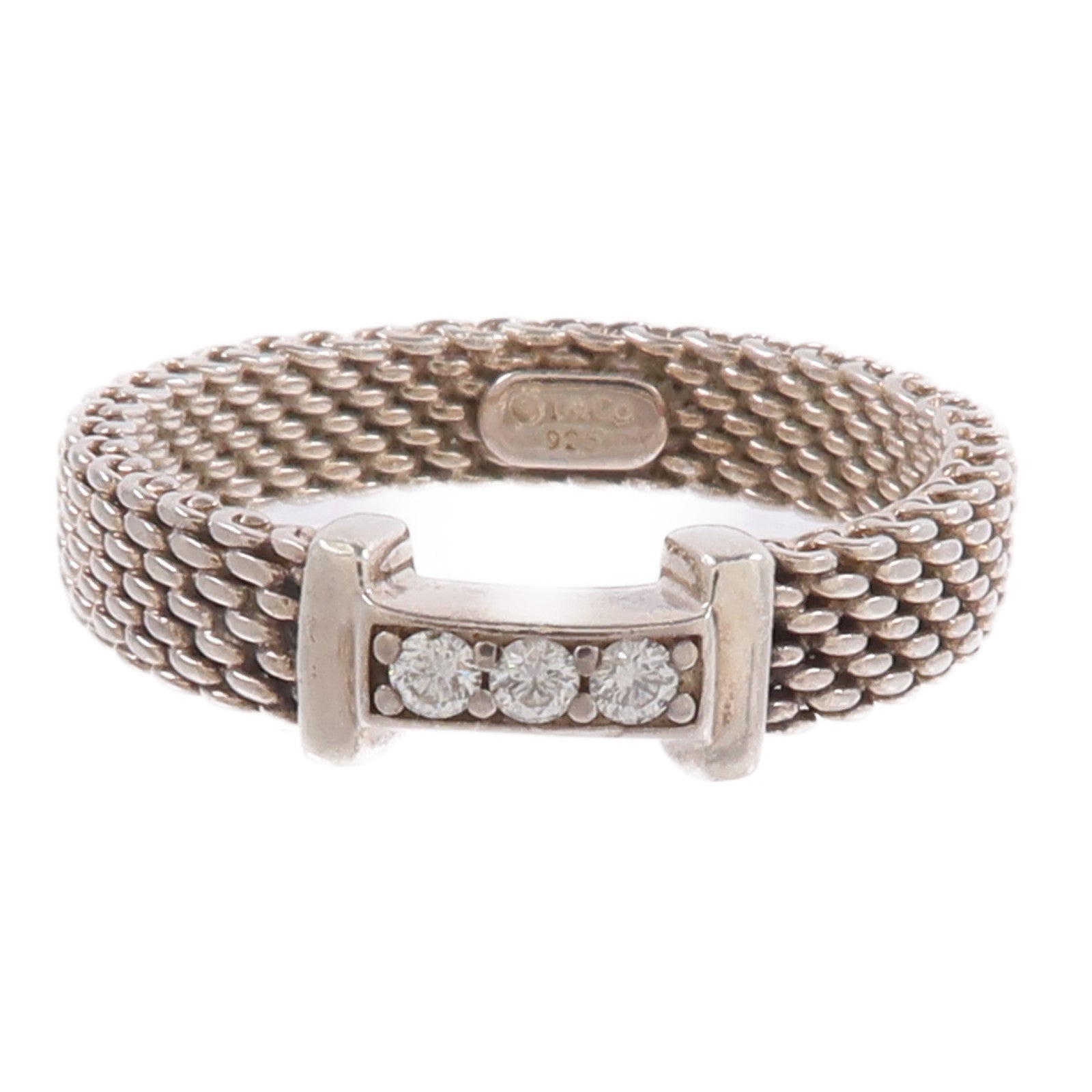 TIFFANY＆CO 925純銀Triple Diamond鑽石戒指