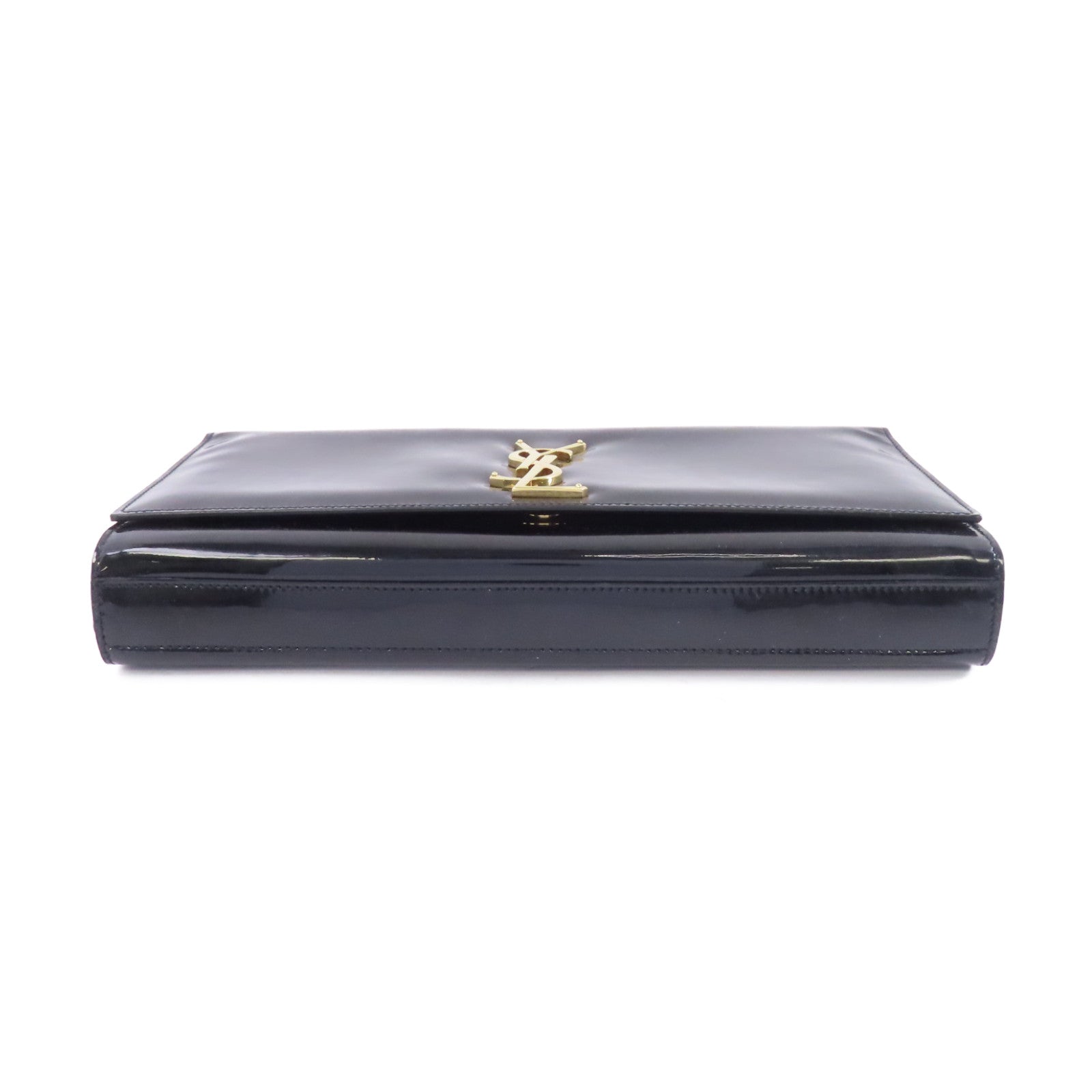 SAINT LAURENT 漆皮皮革Clutch金扣手拿包黑色