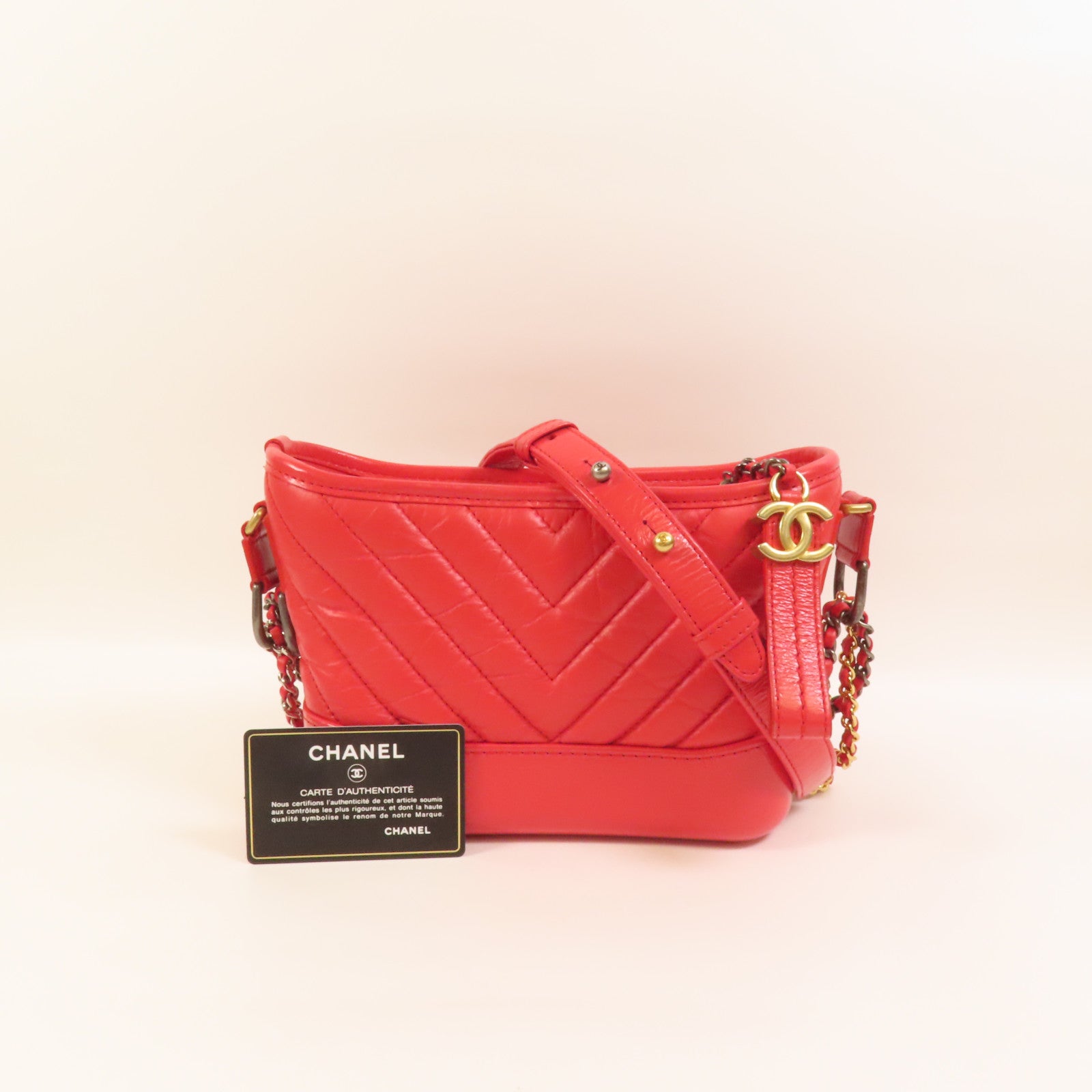 CHANEL 牛皮皮革Gabriele Small金扣手挽肩背兩用袋