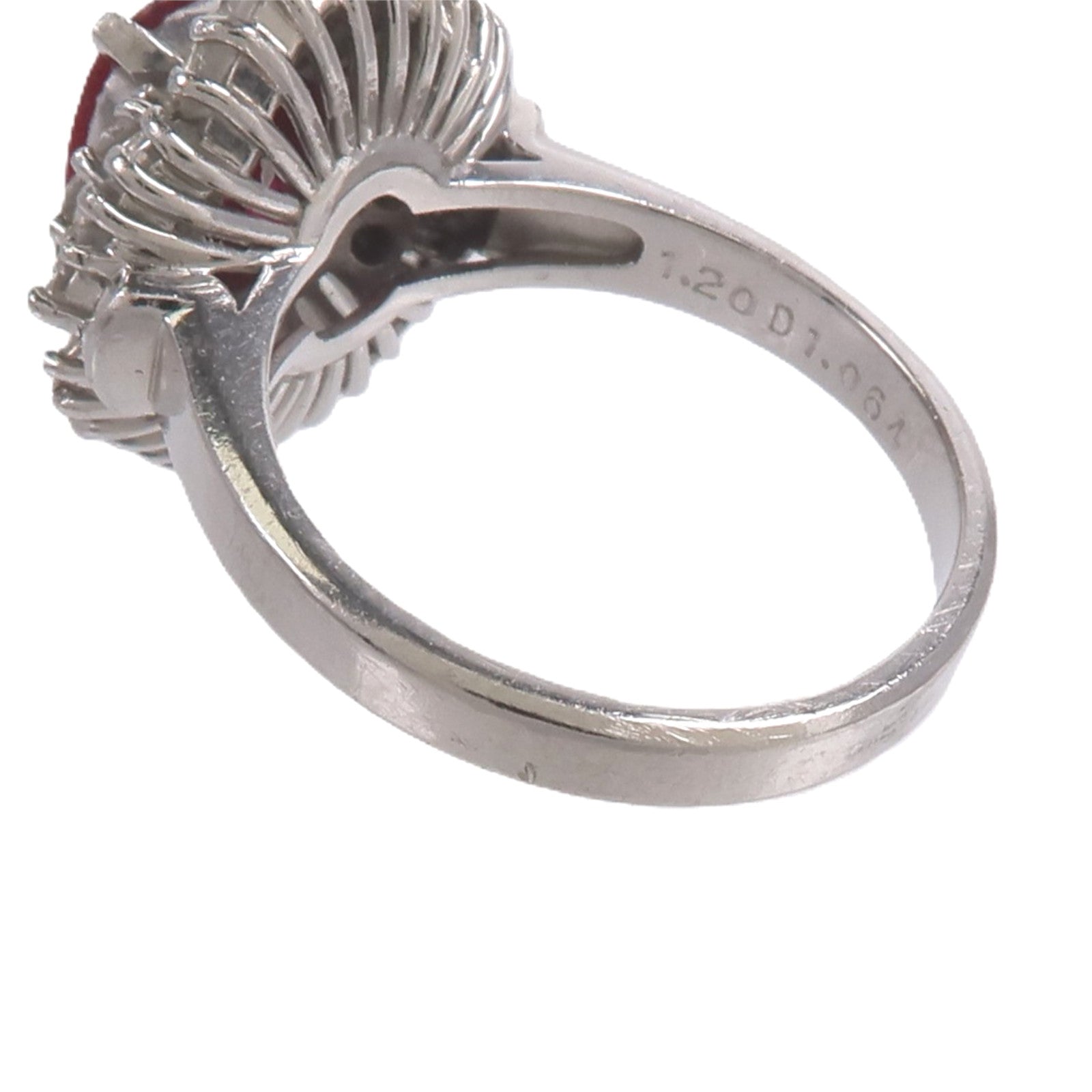 JEWELRY PT900鉑金Ruby Diamond Ring紅寶石/鑽石戒指