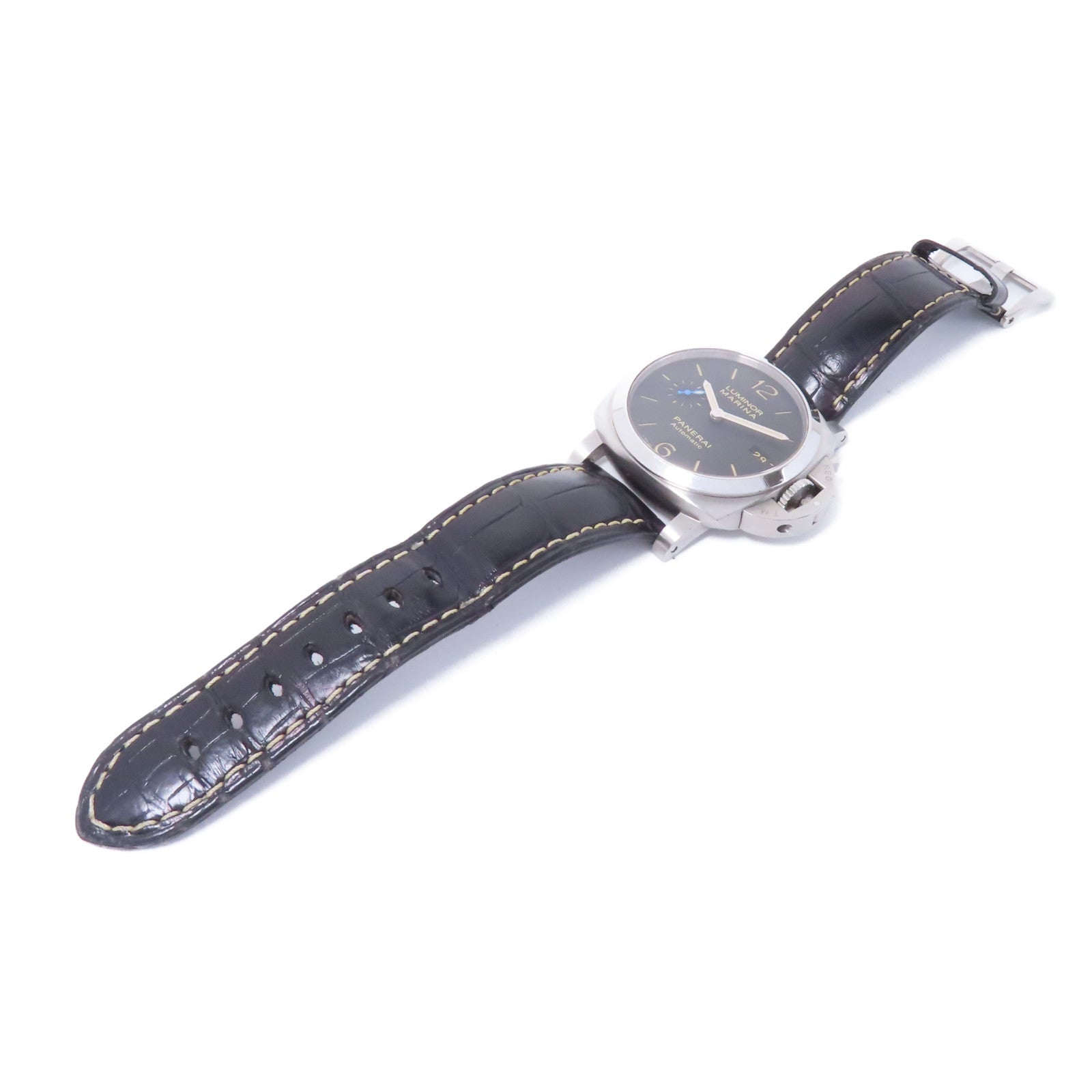 PANERAI Luminor Marina 1950不鏽鋼/皮革帶手錶自動機芯黑色