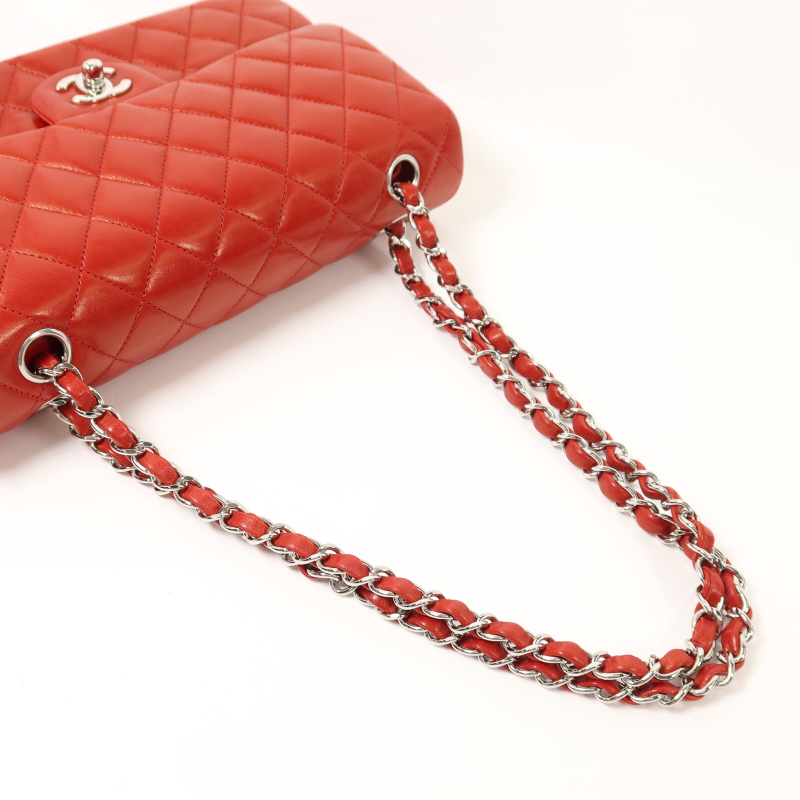 CHANEL 羊皮皮革Classic 25銀扣鏈帶肩背袋