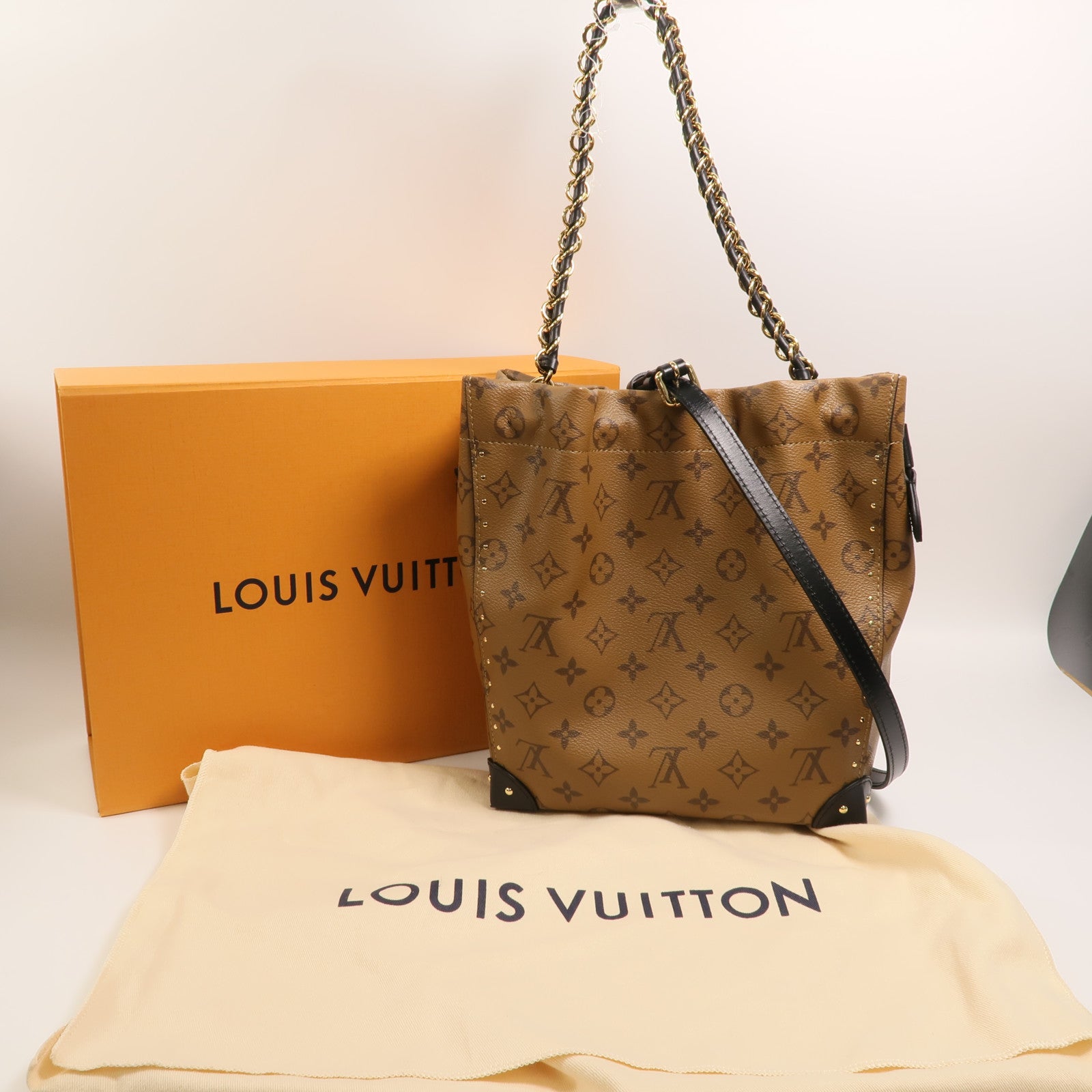 LOUIS VUITTON Monogram Reverse Noe Trunk PM手挽肩背兩用袋