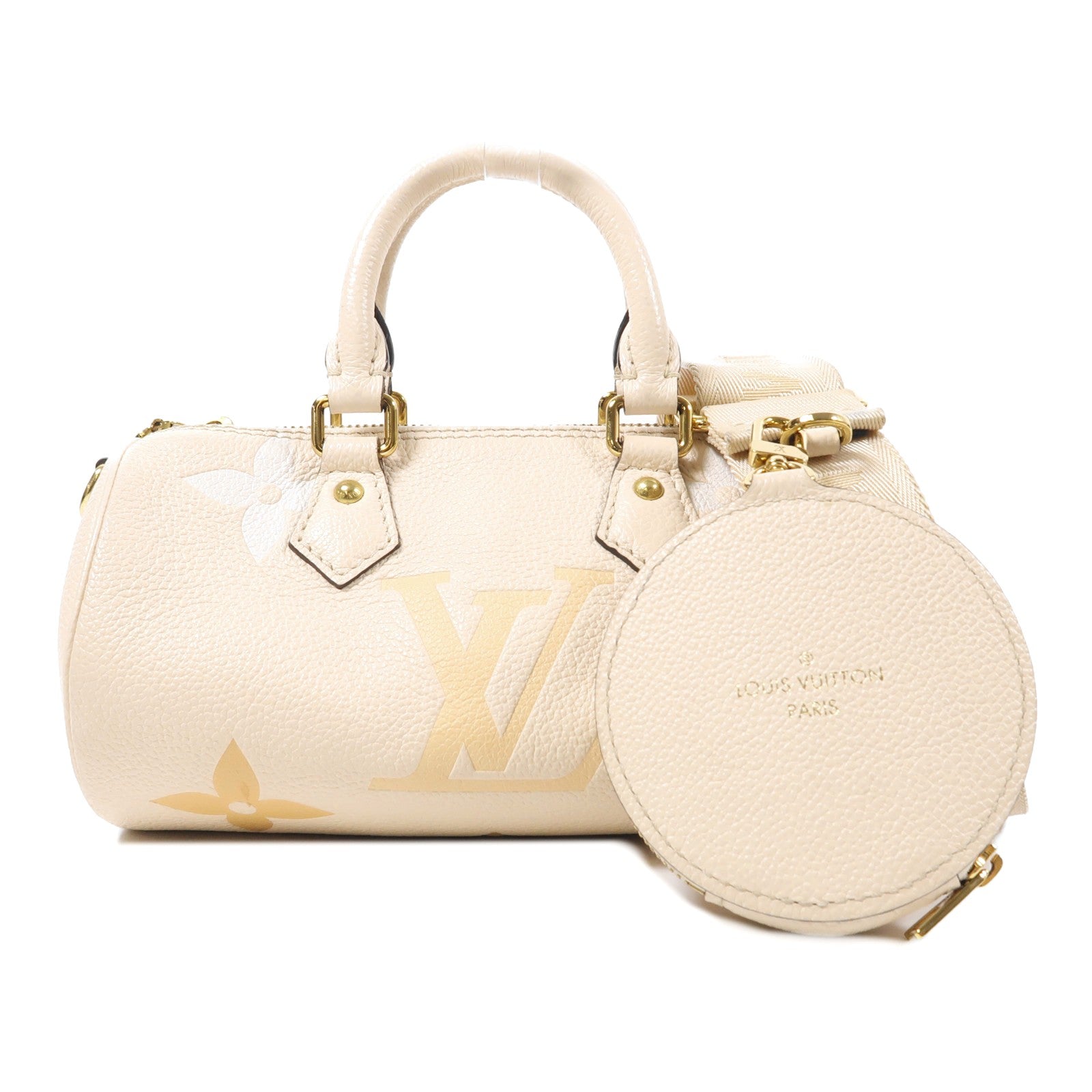 LOUIS VUITTON LV GHW Papillon BB 2 Way Bag M45708 Monogram Empreinte Beige