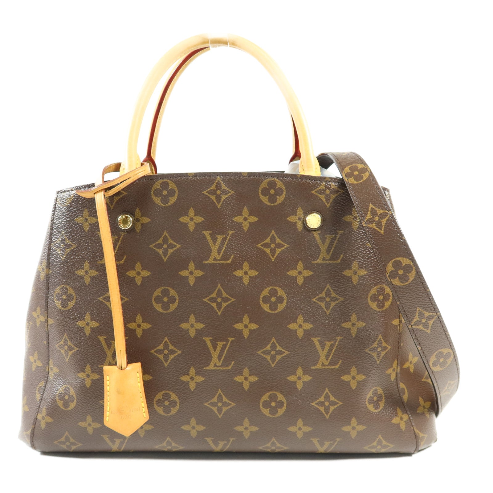 LOUIS VUITTON Monogram Montaigne MM金扣手挽肩背兩用袋