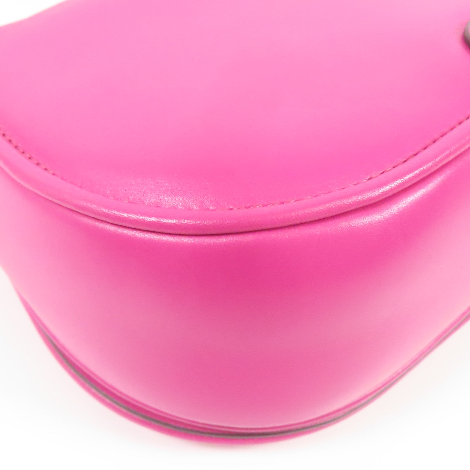 FENDI GHW C'mon Small Shoulder Bag Calfskin Leather Pink