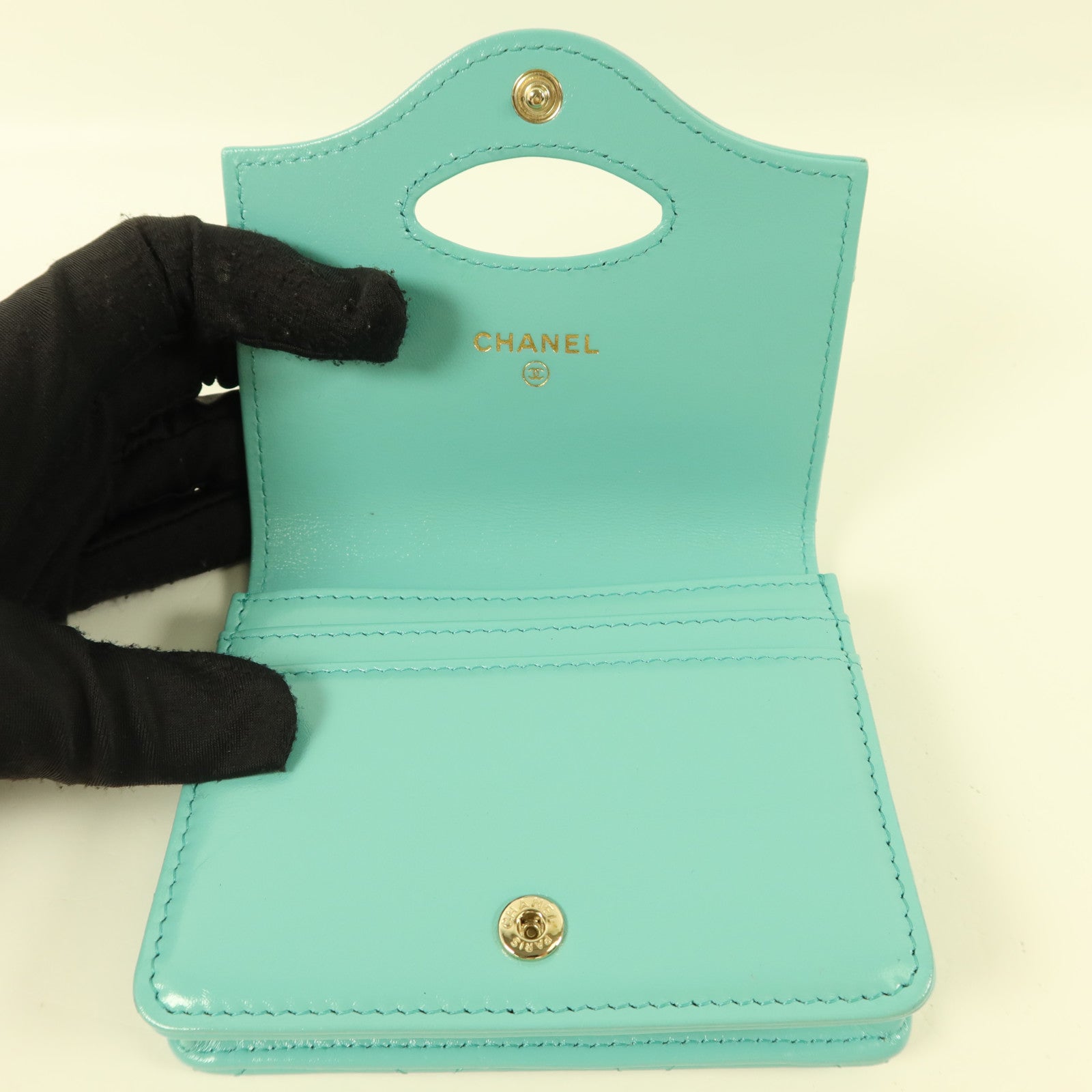 CHANEL 牛皮皮革Card Case金扣卡片套