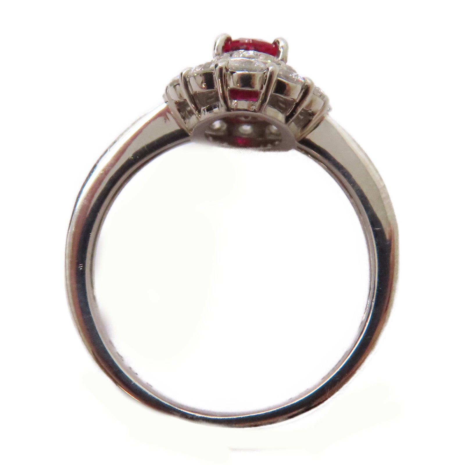 JEWELRY PT鉑金Ruby/Diamond Ring 0.57ct紅寶石/0.74ct鑽石戒指US#6.25
