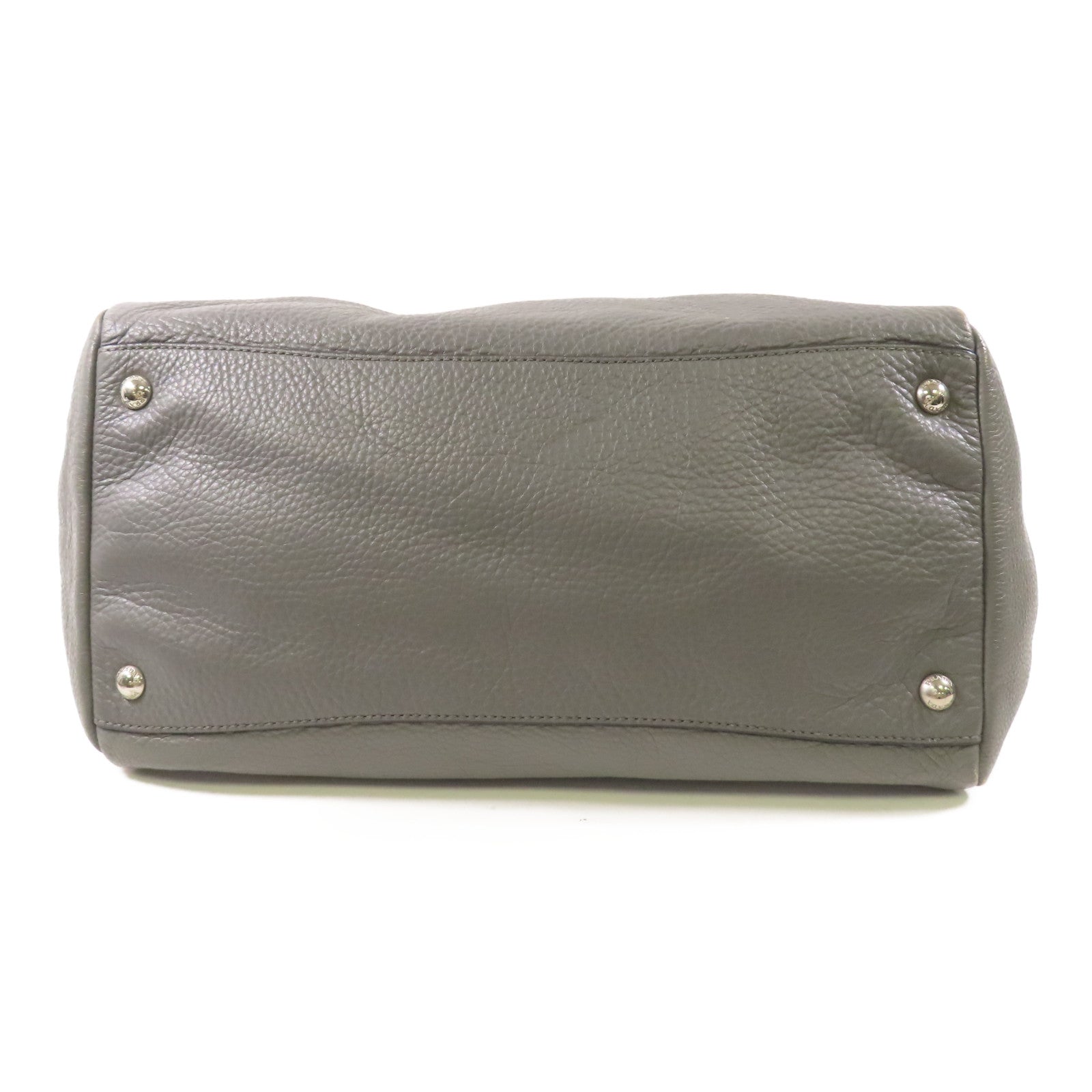 PRADA SHW 2 Way Shoulder Bag Handbag Calfskin Leather Gray Grey
