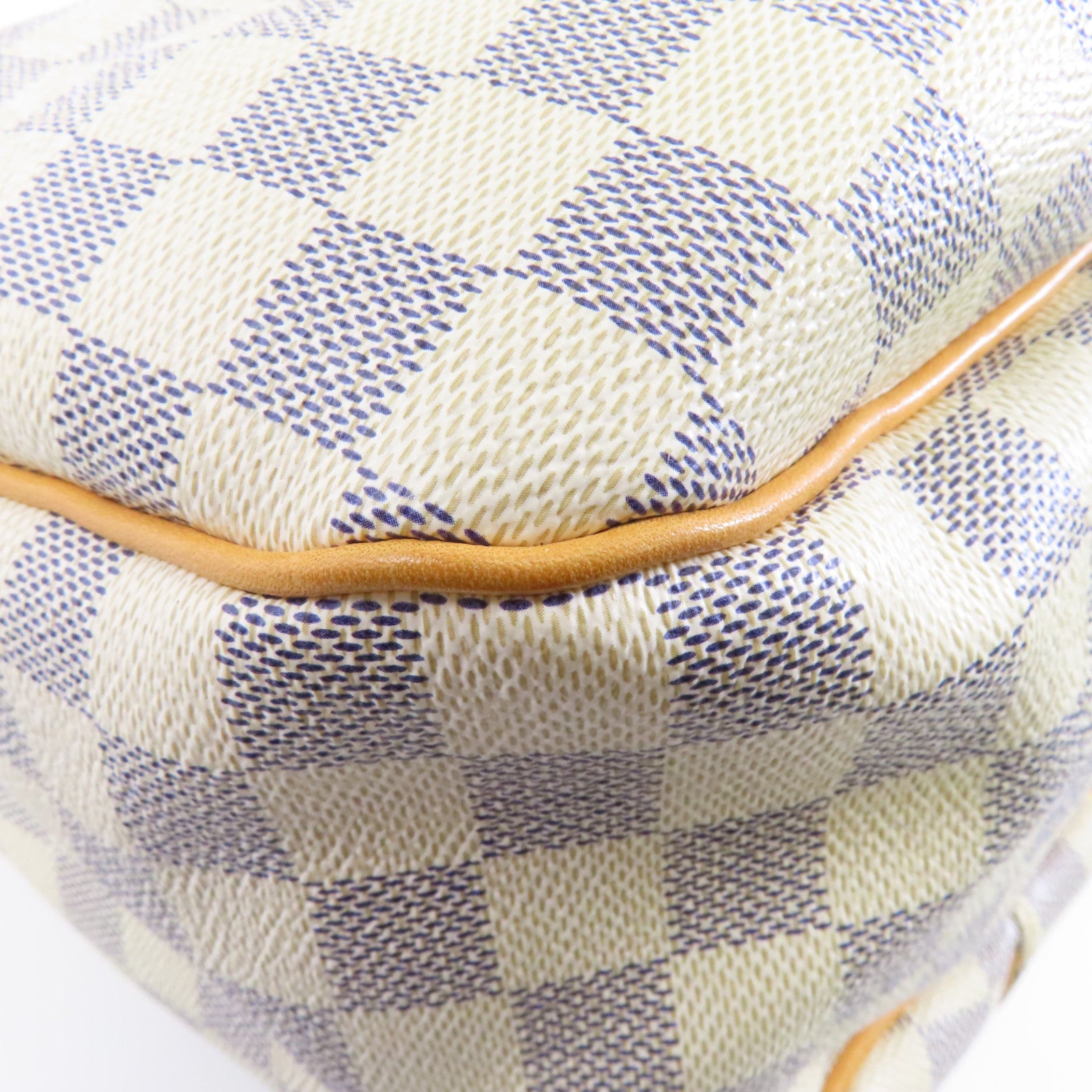 LOUIS VUITTON 【激減優惠】Damier Azur Galliera GM金扣肩背袋白色