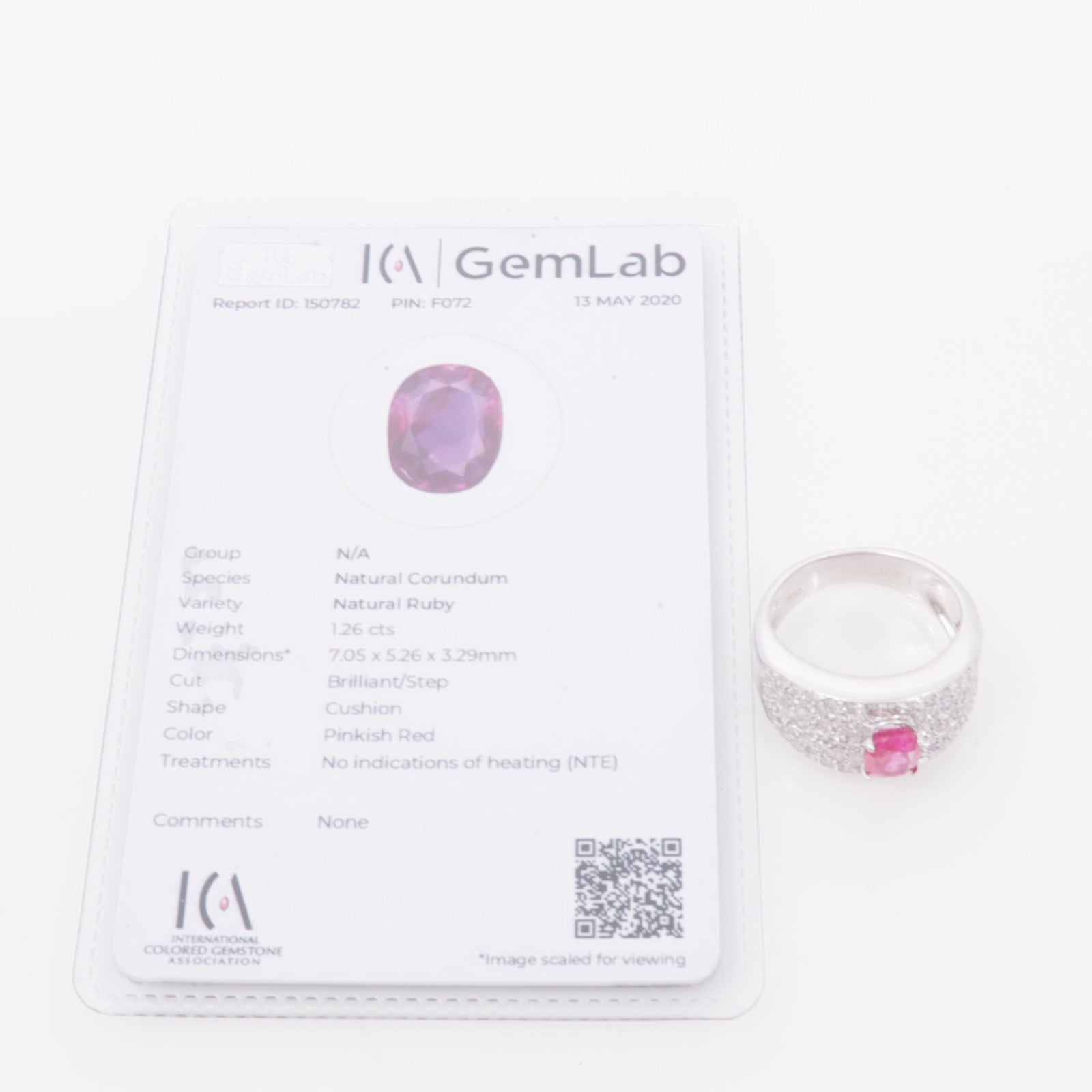 JEWELRY 18K白金Ruby/Diamond Ring 紅寶石/鑽石戒指US#6