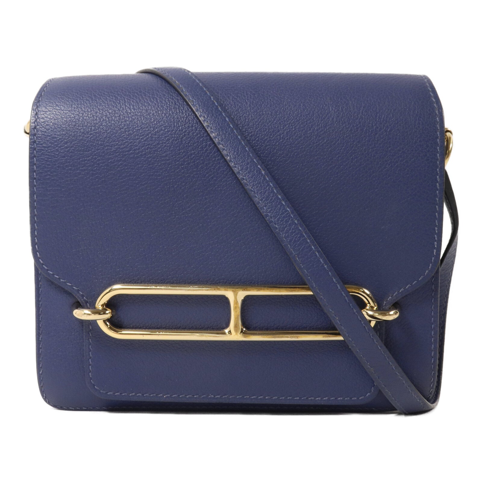 HERMES Evercolor皮革Roulis Mini肩背袋Bleu Agate