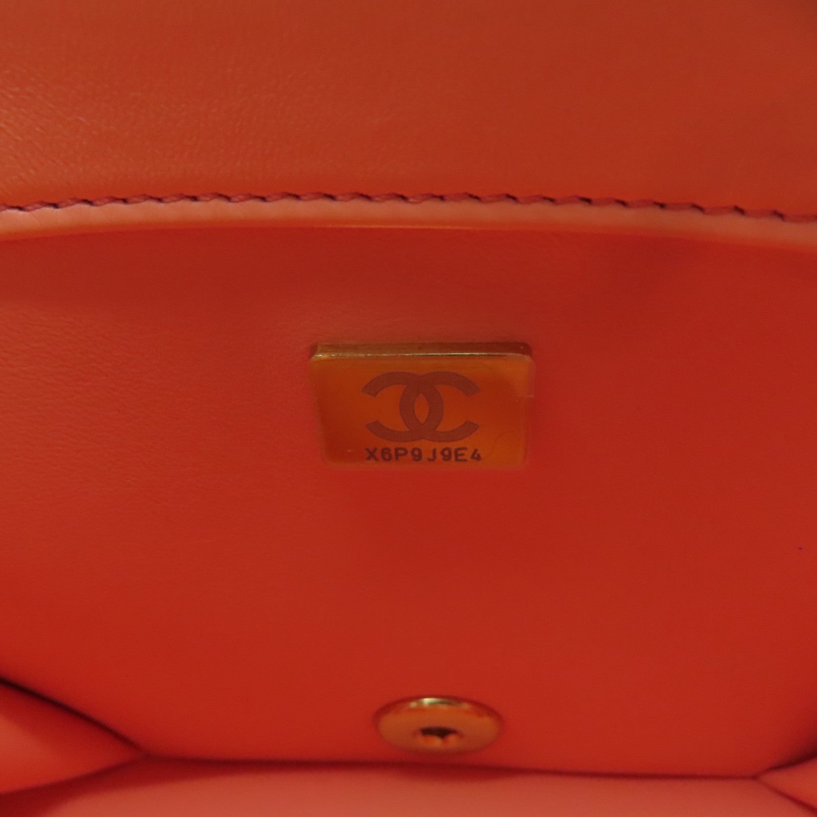 CHANEL 【激減優惠】菱格牛皮皮革Chain Shoulder金扣鏈帶肩背袋橙色