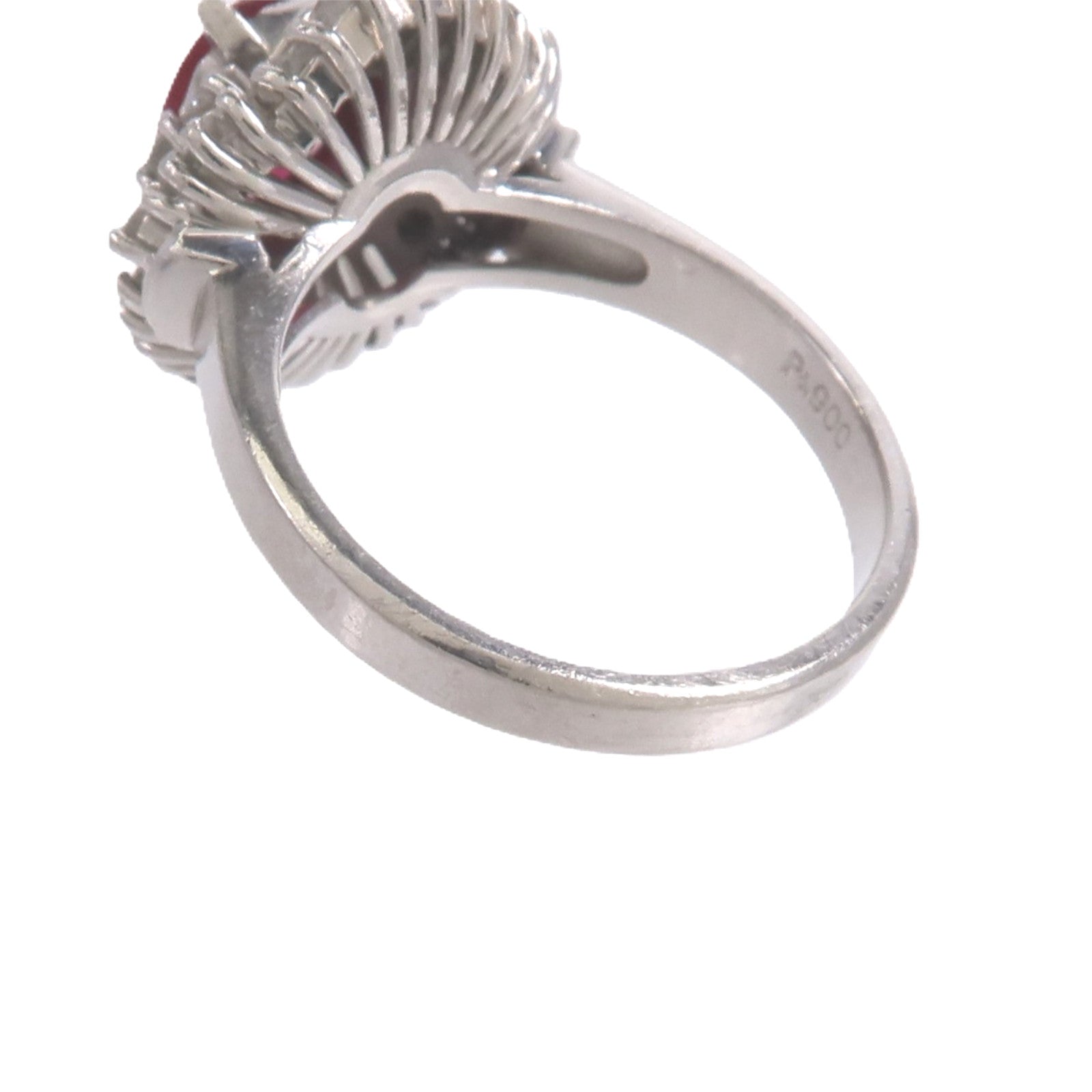 JEWELRY PT900鉑金Ruby Diamond Ring紅寶石/鑽石戒指