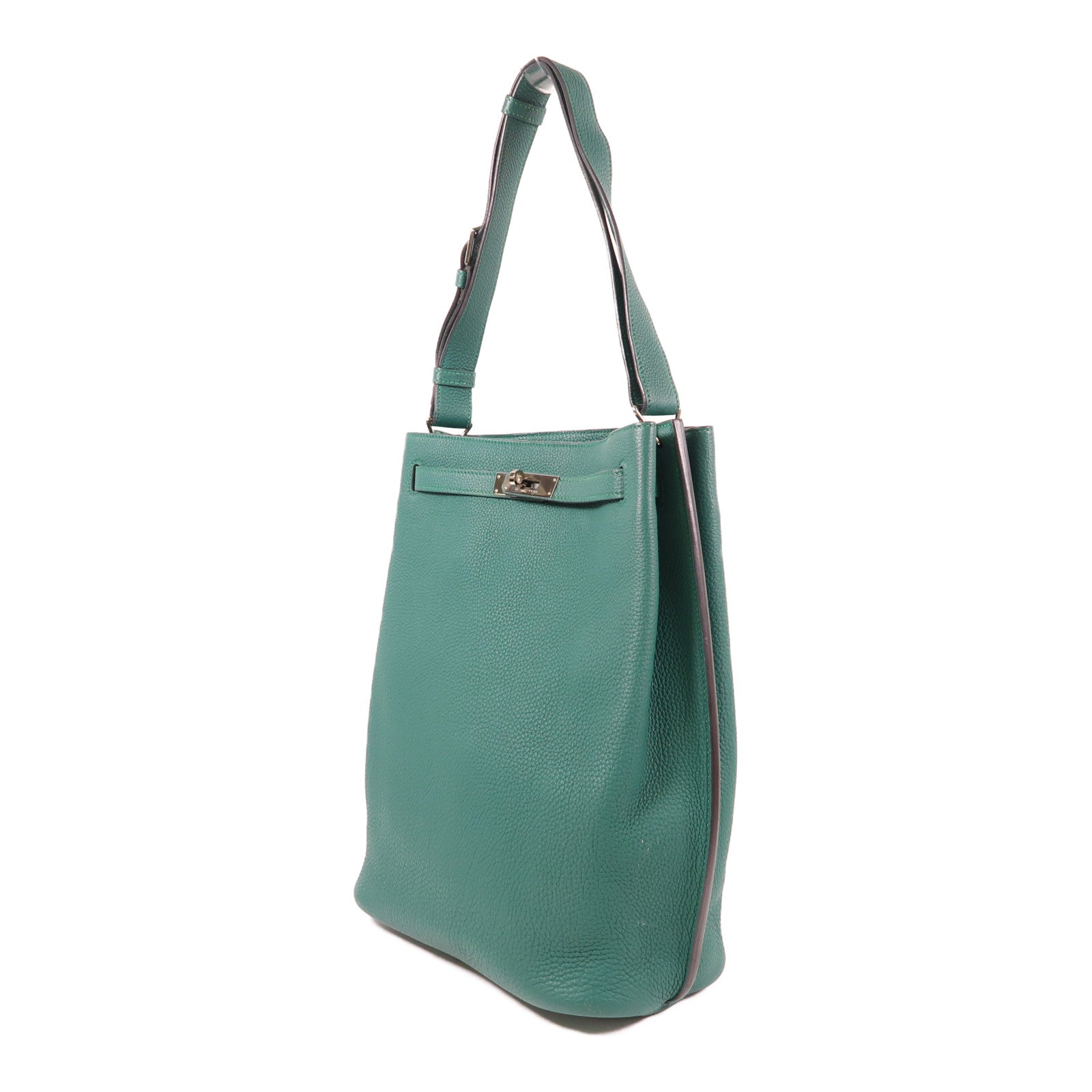 HERMES Clemence皮革So Kelly 26銀扣肩背袋