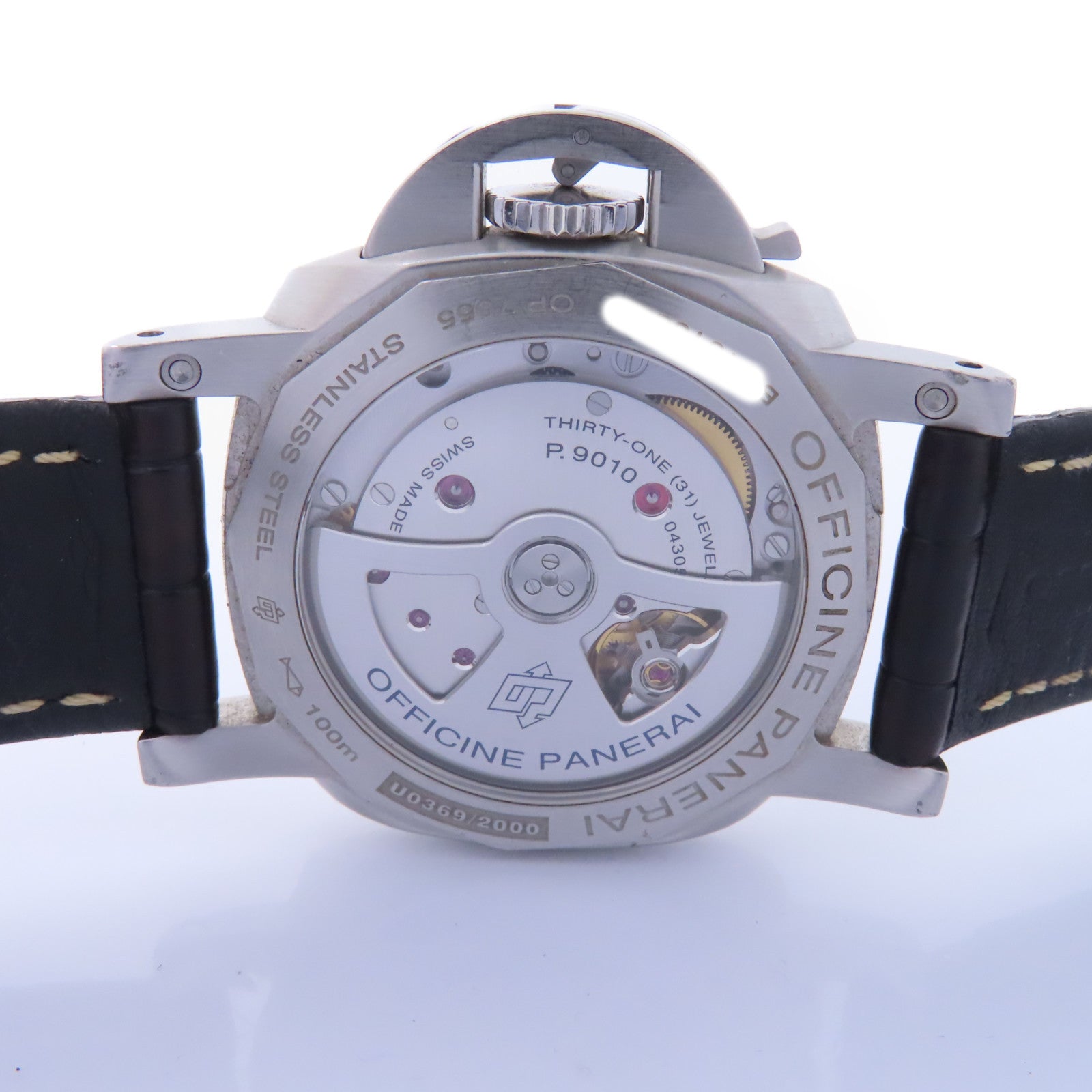 PANERAI Luminor Marina 1950不鏽鋼/皮革帶手錶自動機芯黑色